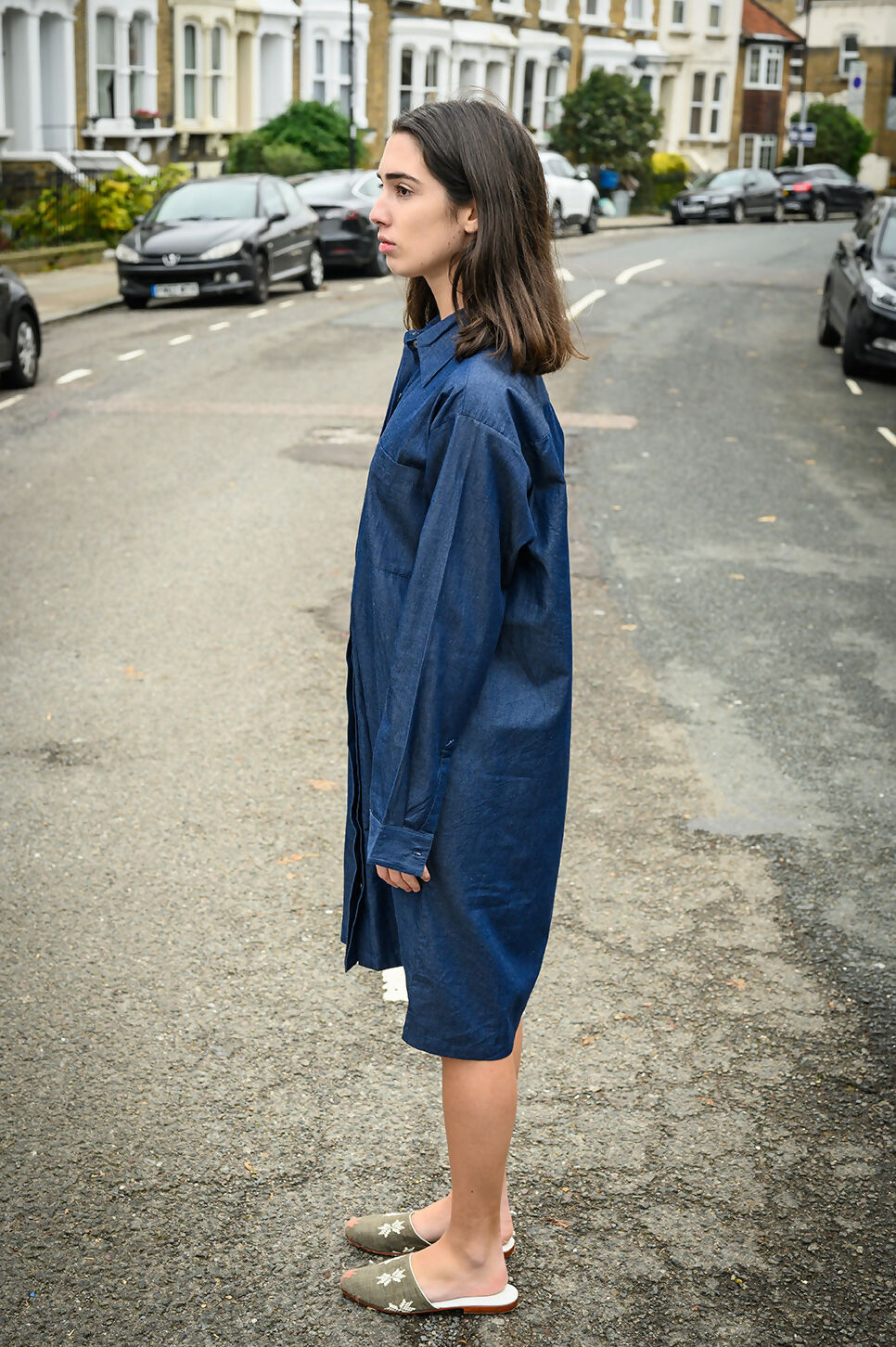 catalpa denim shirt dress by Mariañes - Bare Fashion