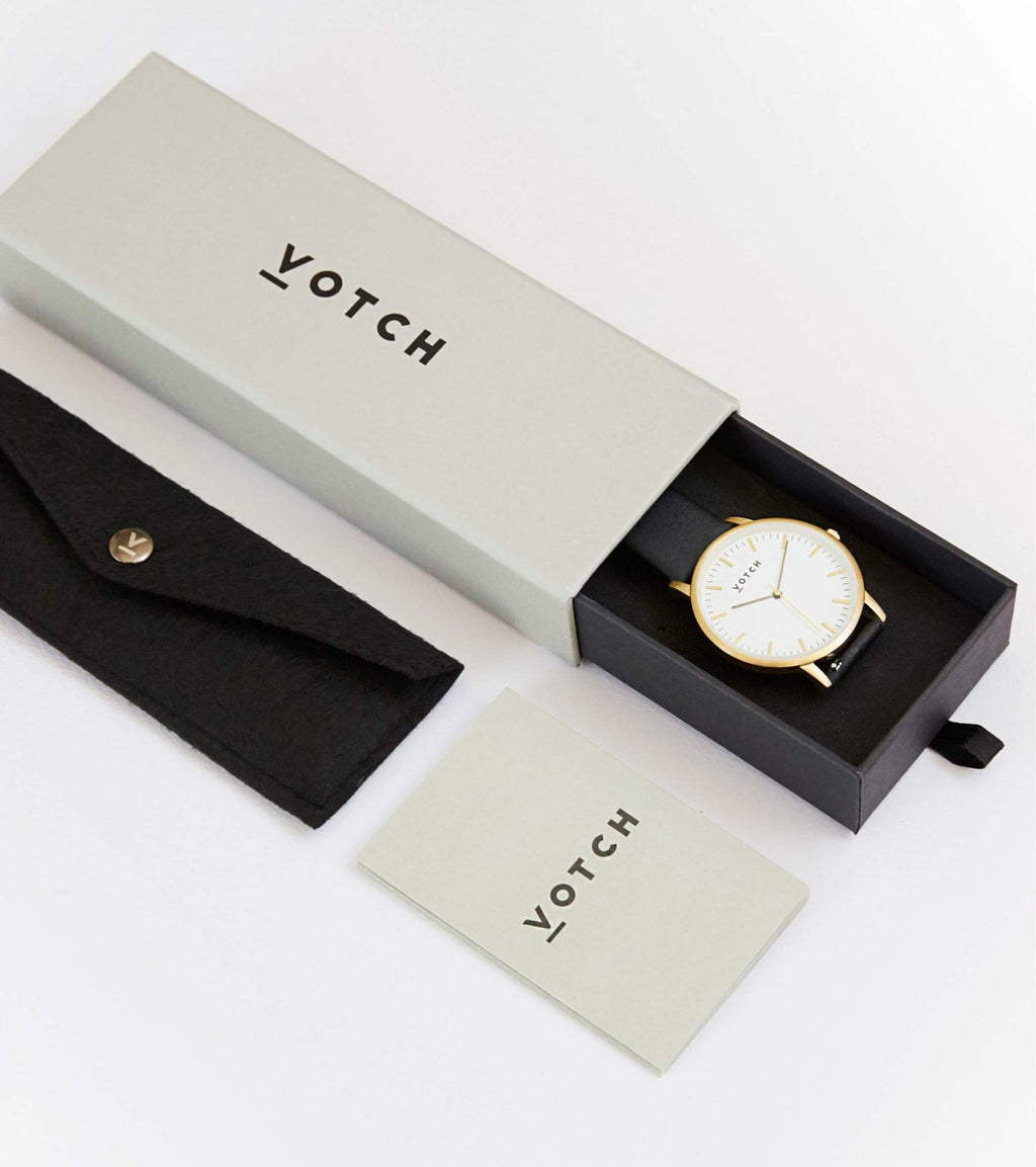 Rose Gold & Linen Watch | Petite by Votch - Bare Fashion
