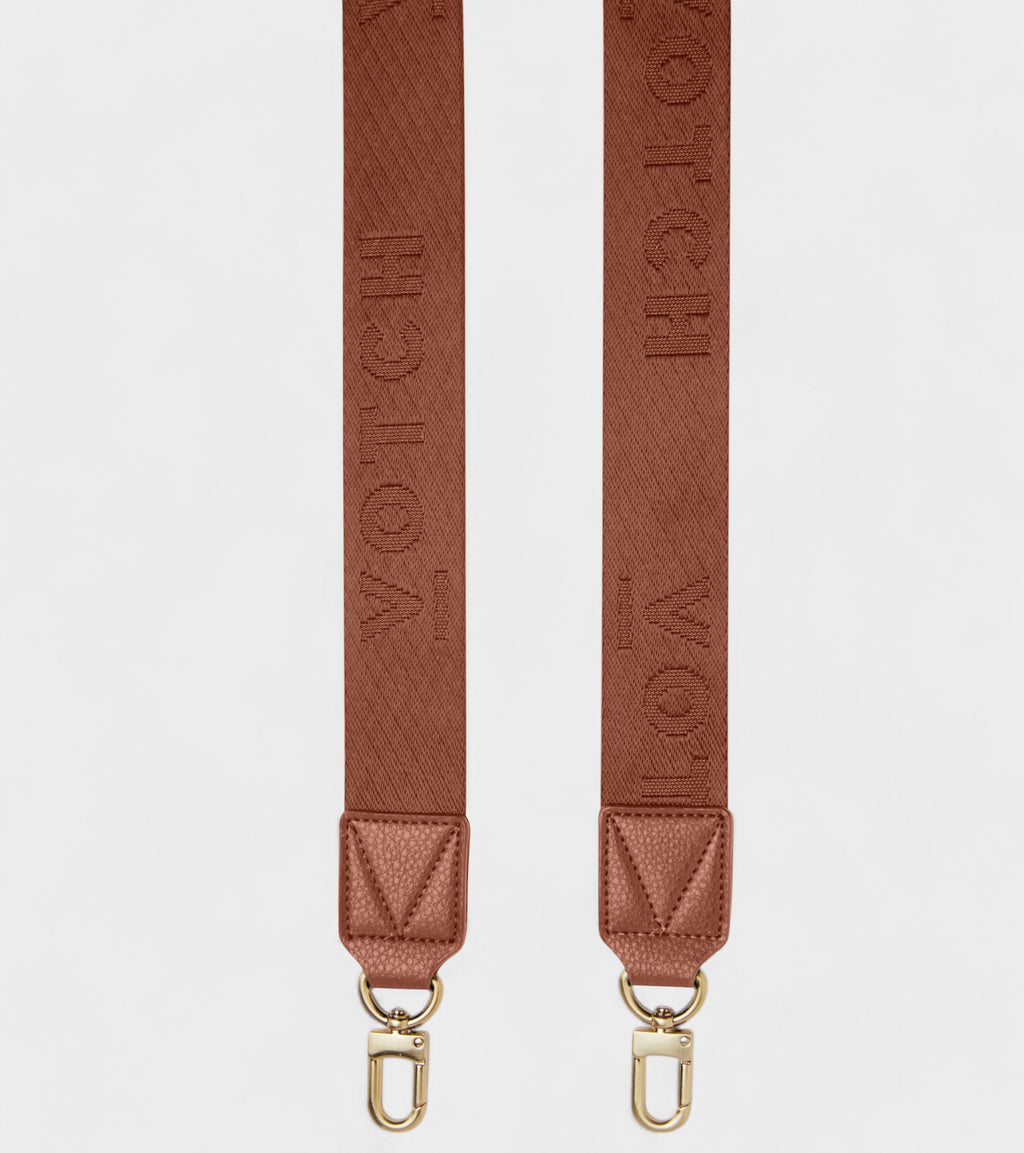 Votch Logo Bag Strap in brown by Votch - Bare Fashion