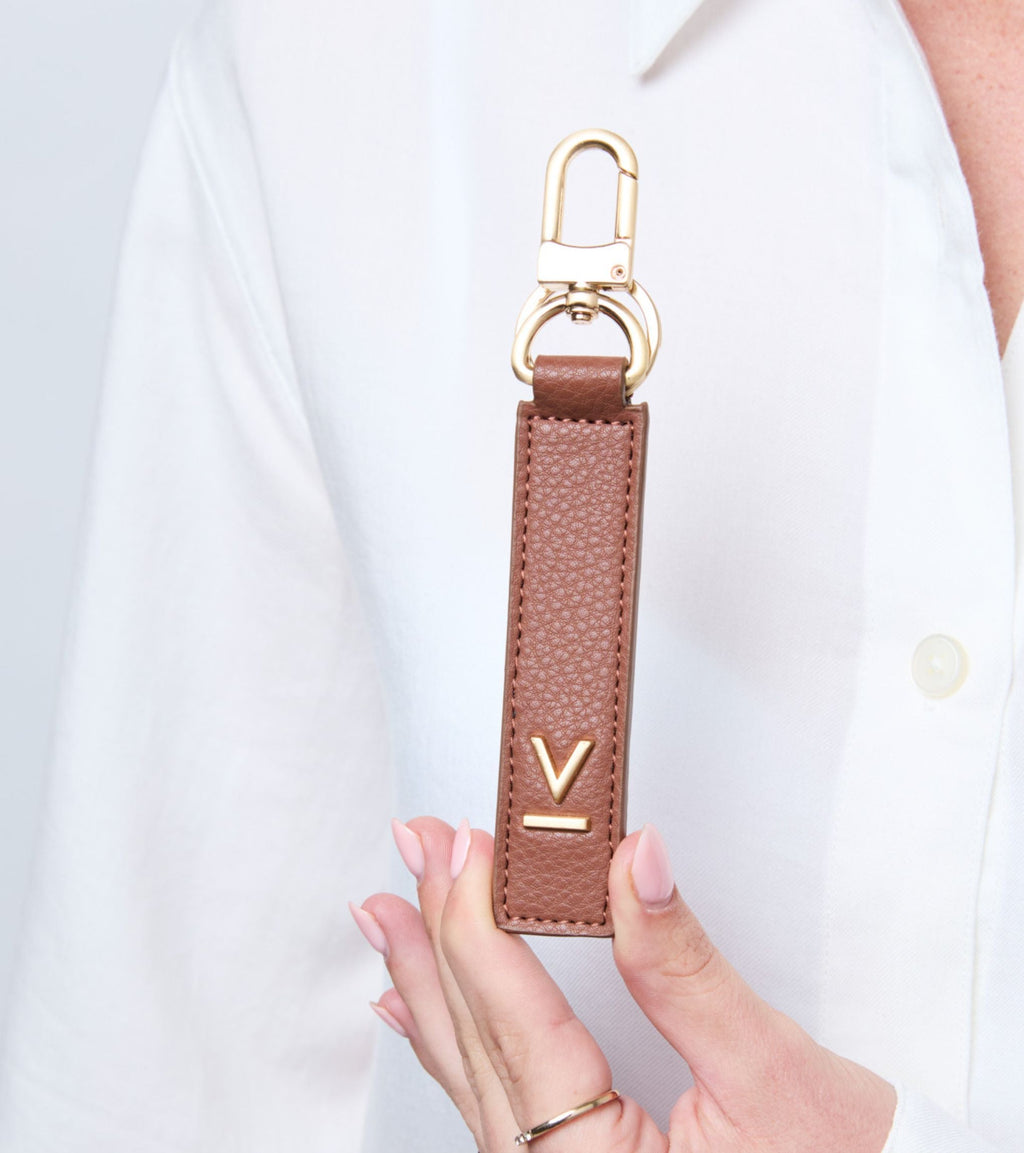 Raya Vegan Bio-Based Bamboo Key ring in brown by Votch - Bare Fashion