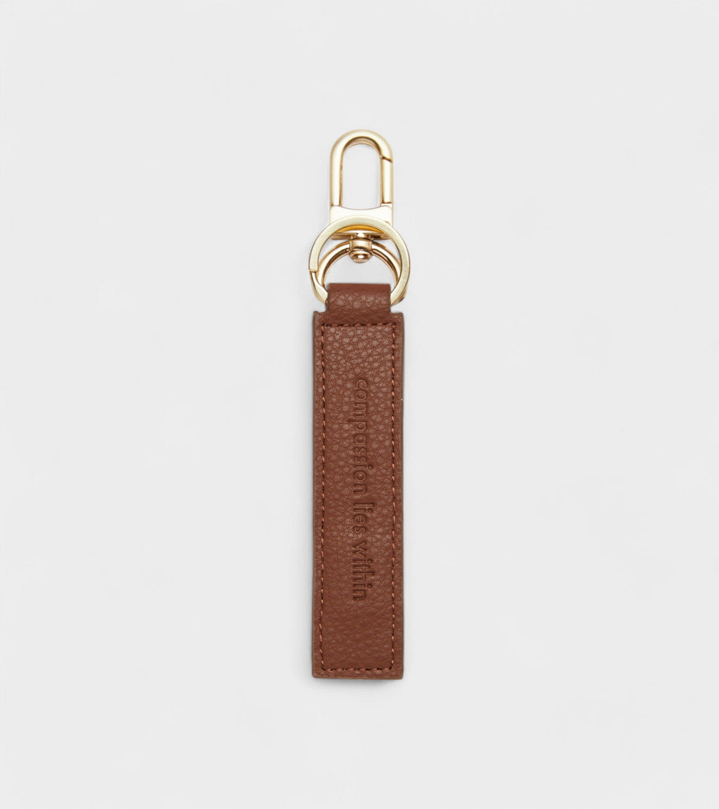 Raya Vegan Bio-Based Bamboo Key ring in brown by Votch - Bare Fashion