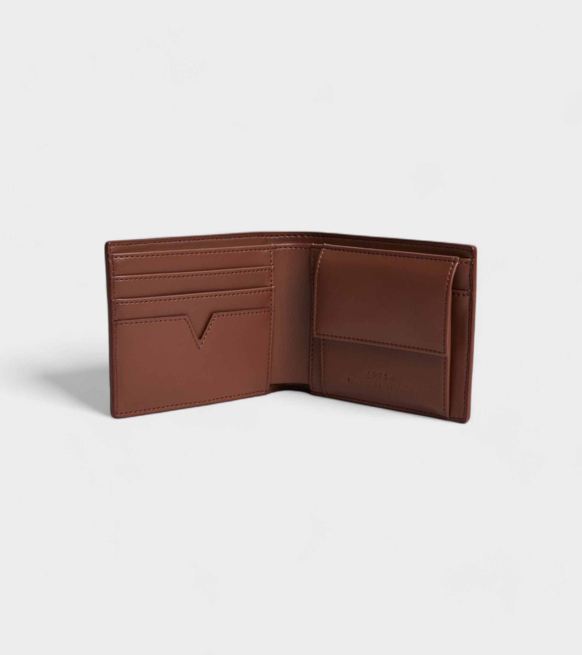 Reuben Vegan Bio-Based Bamboo Coin Wallet in Brown by Votch - Bare Fashion