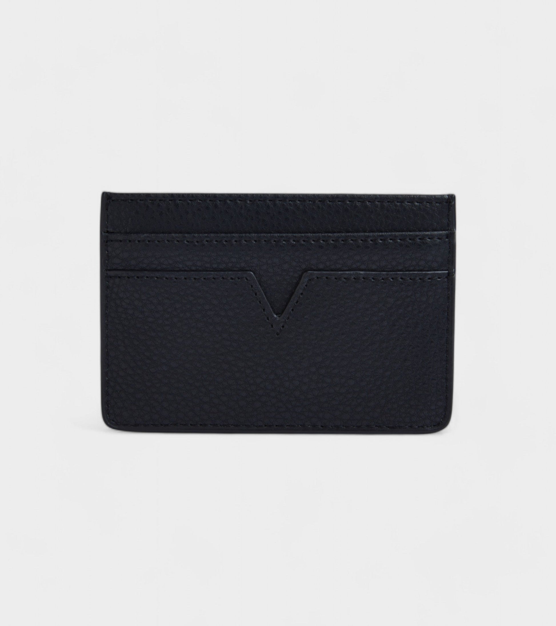 Sol Vegan Bio-Based Bamboo leather card holder in black by Votch - Bare Fashion