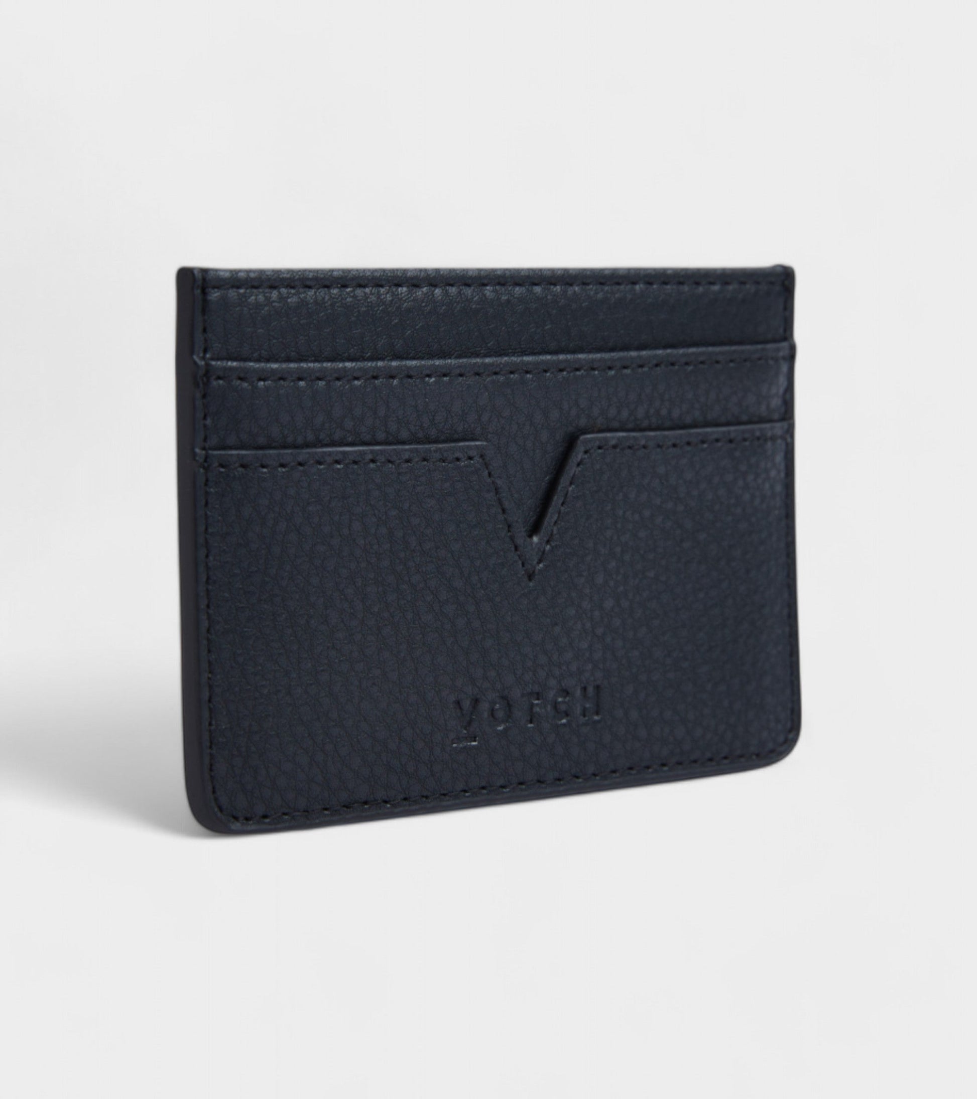 Sol Vegan Bio-Based Bamboo leather card holder in black by Votch - Bare Fashion