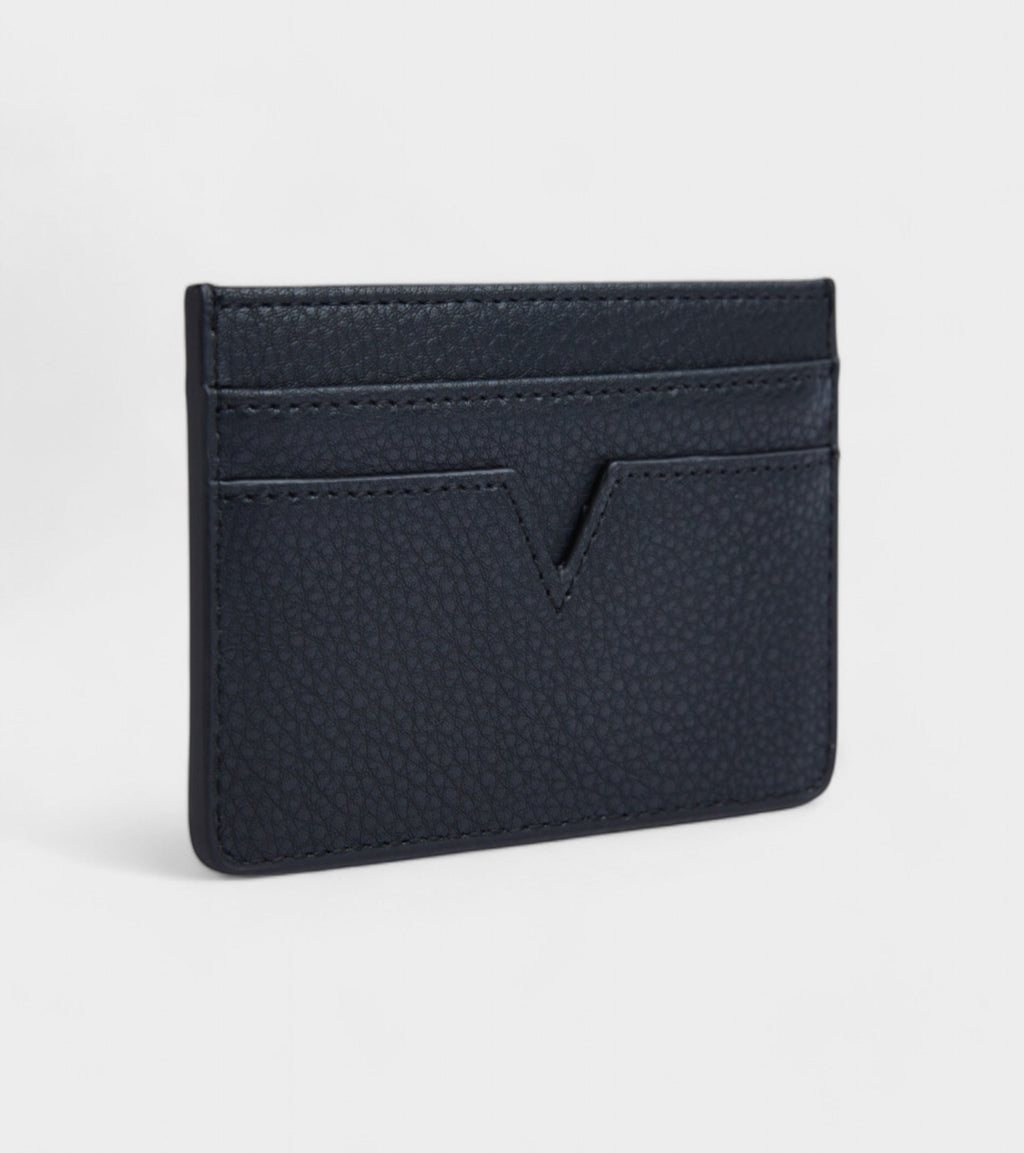 Sol Vegan Bio-Based Bamboo leather card holder in black by Votch - Bare Fashion