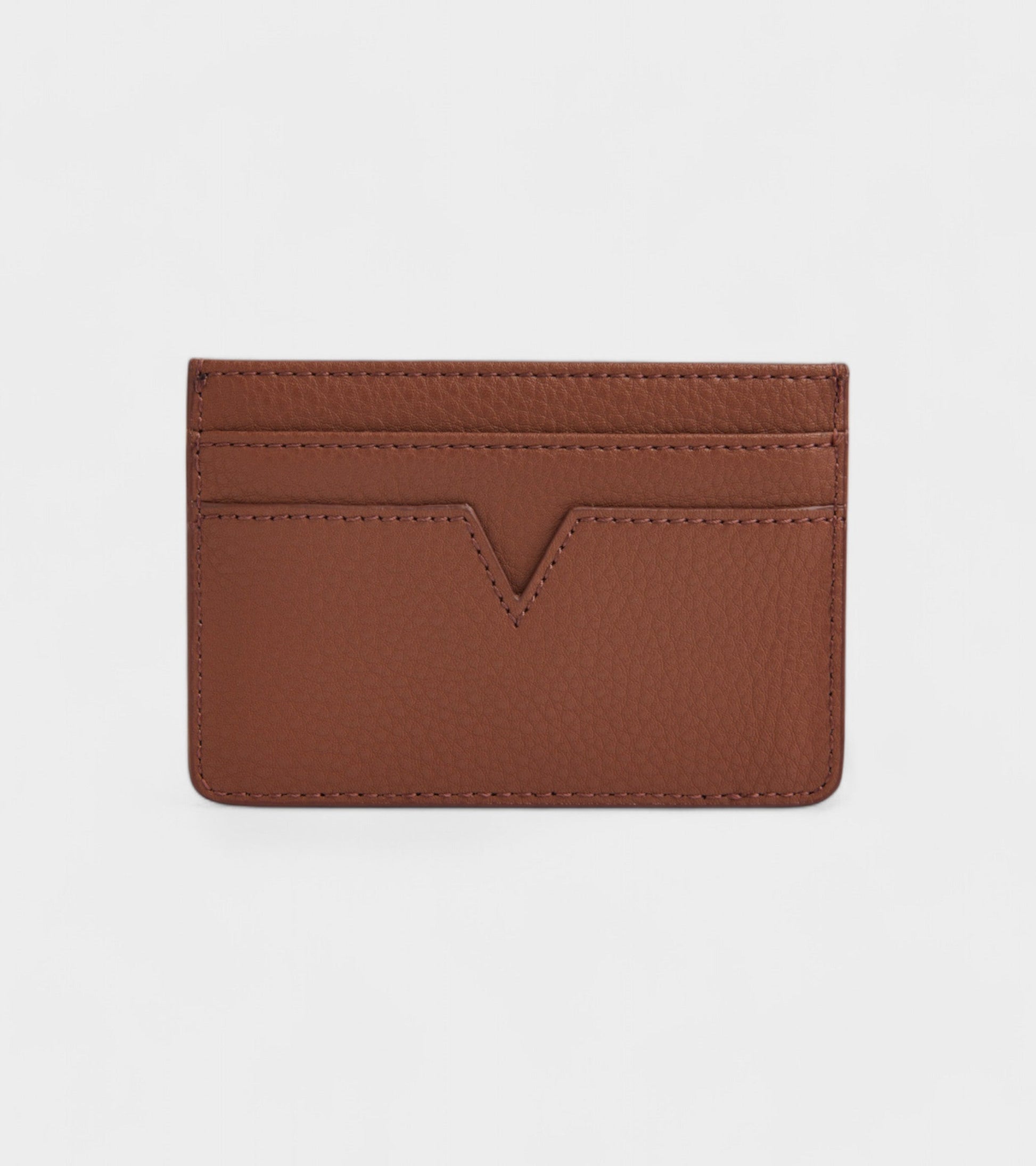 Sol Vegan Bio-Based Bamboo leather card holder in brown by Votch - Bare Fashion