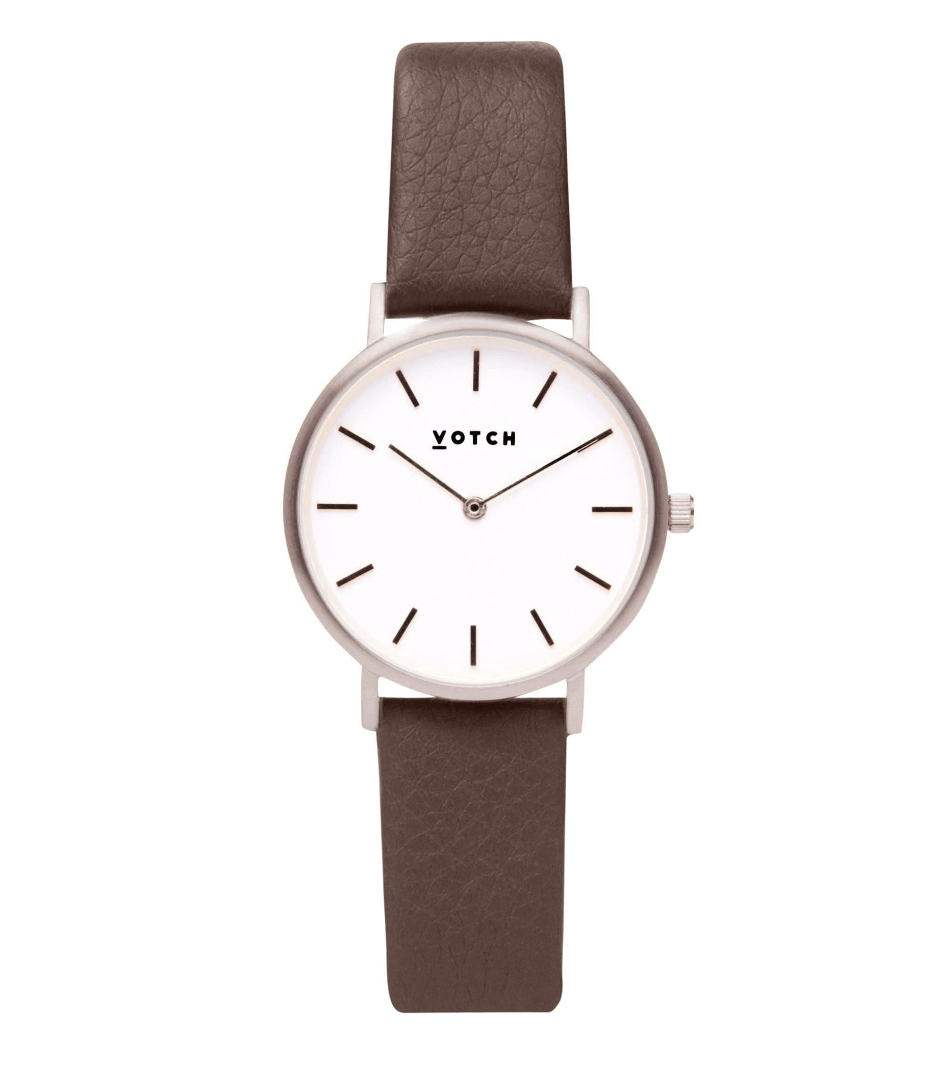 Silver & Brown Watch | Petite by Votch - Bare Fashion