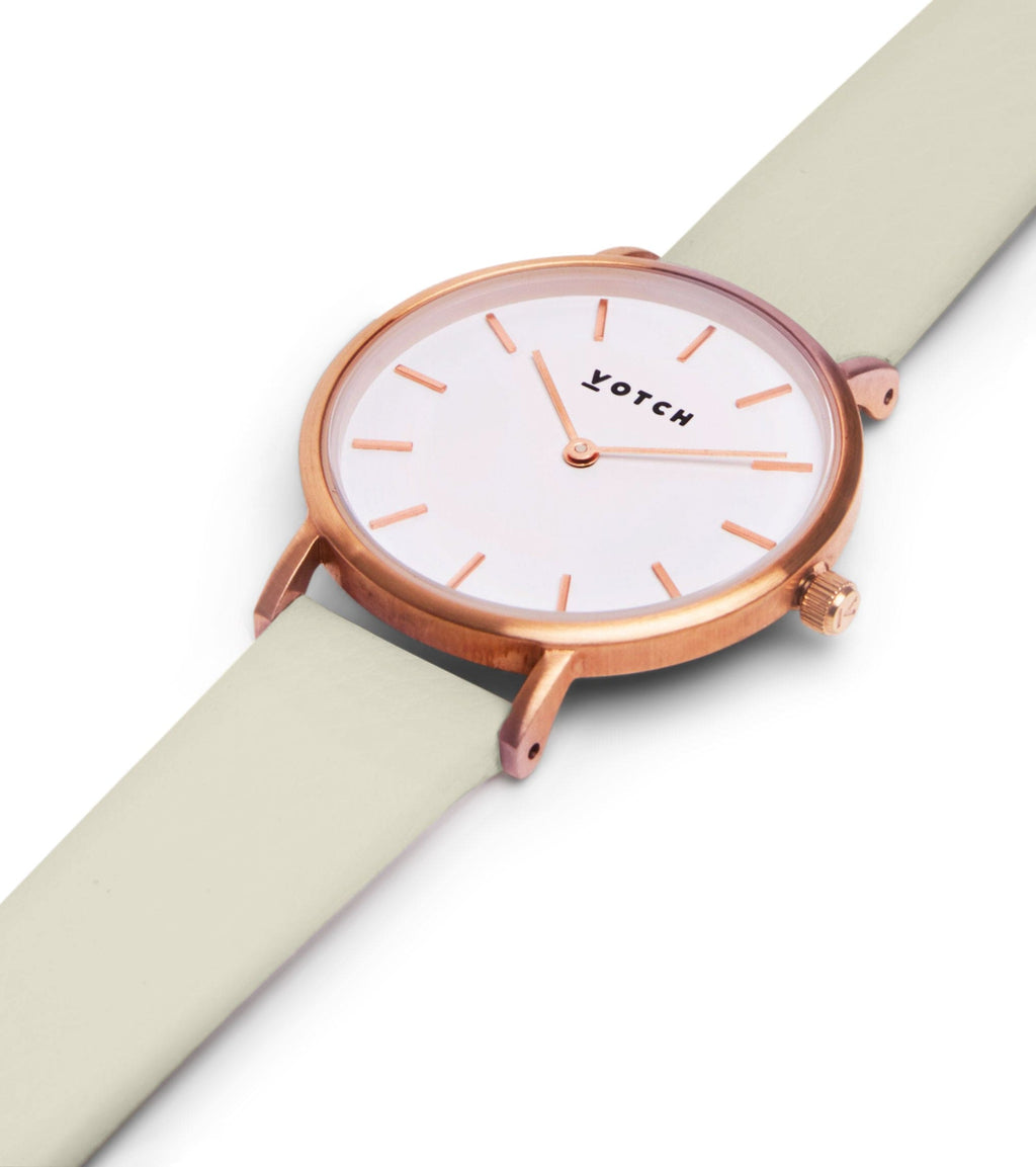 Rose Gold & Linen Watch | Petite by Votch - Bare Fashion