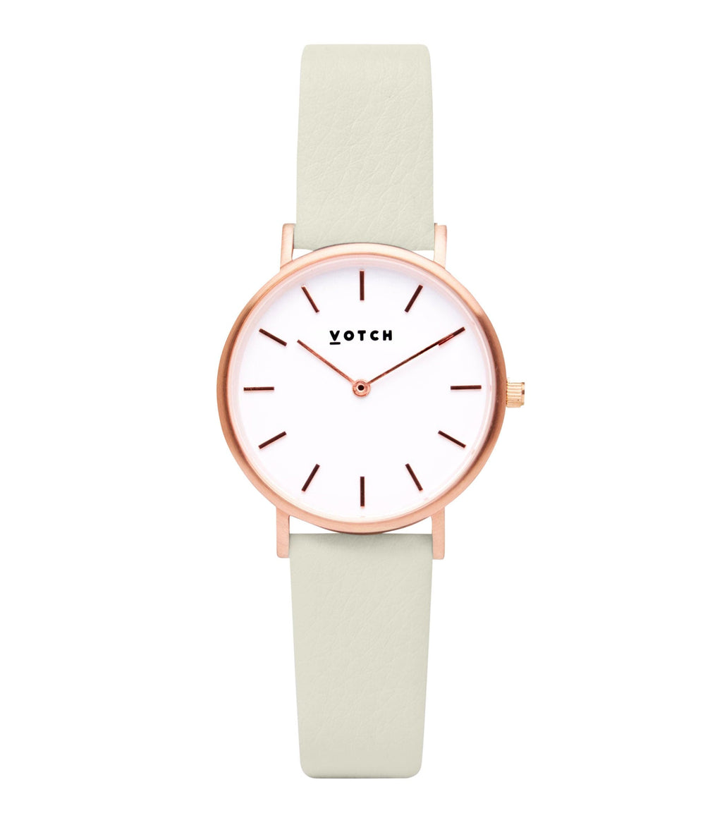 Rose Gold & Linen Watch | Petite by Votch - Bare Fashion