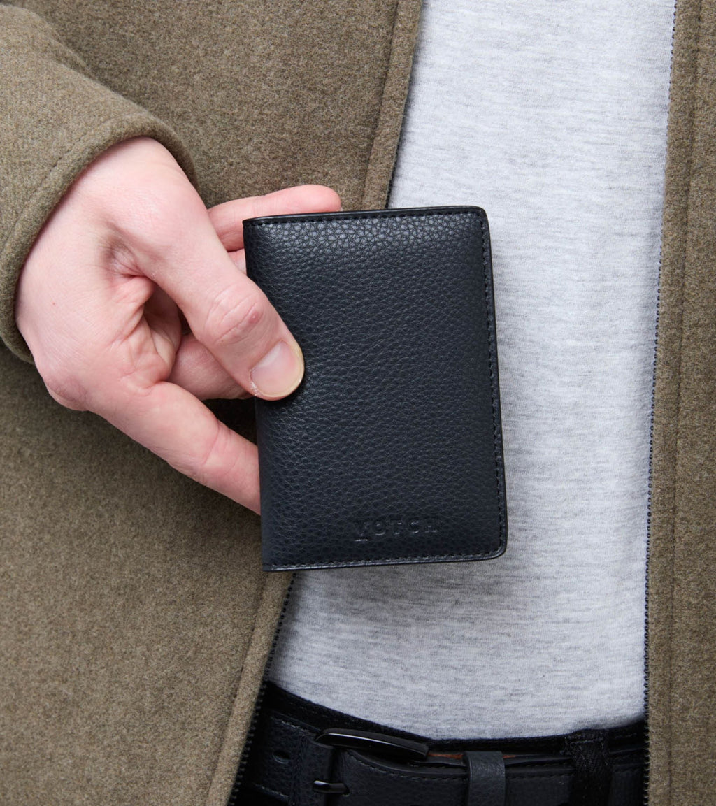 Wilf Vegan Bio-Based Bamboo Bifold Wallet in Black by Votch - Bare Fashion