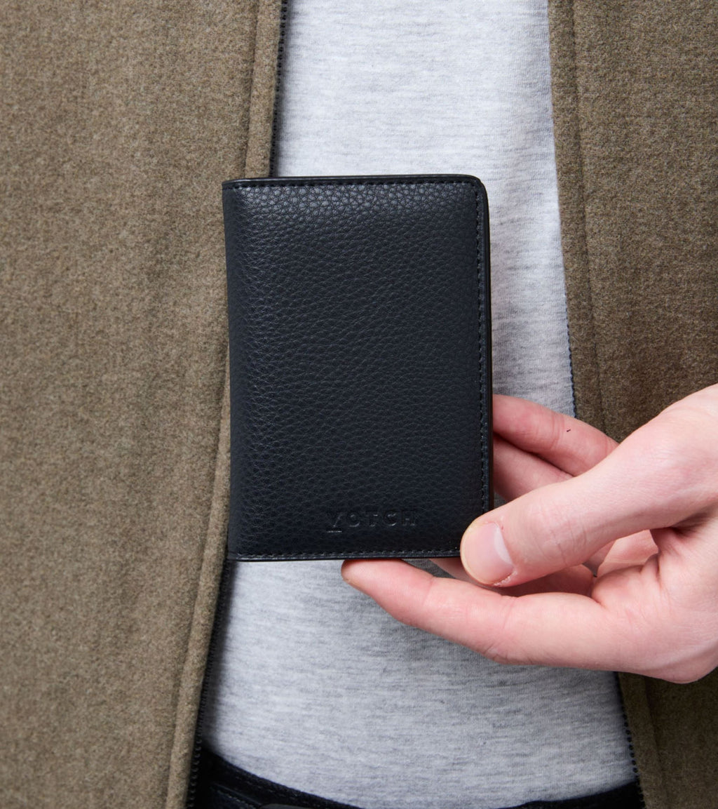 Wilf Vegan Bio-Based Bamboo Bifold Wallet in Black by Votch - Bare Fashion