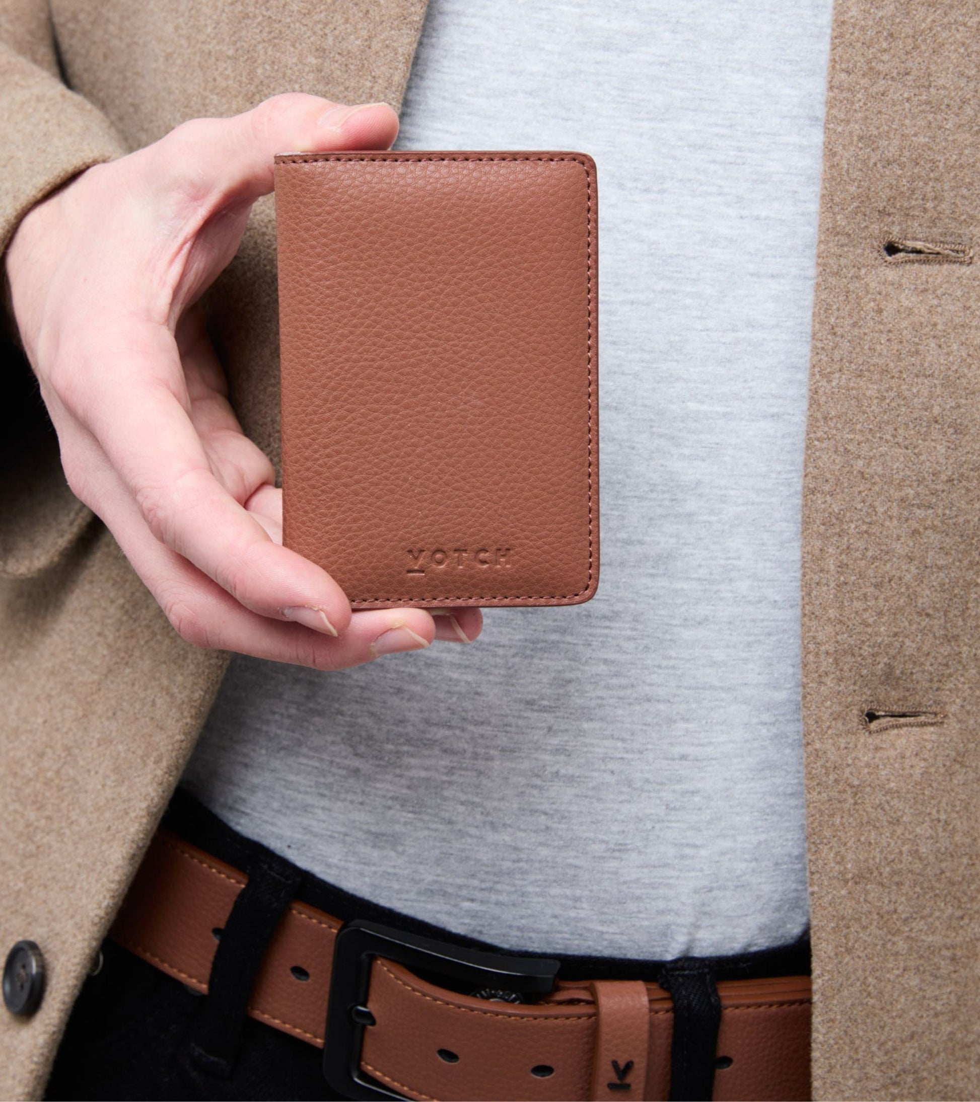 Wilf Vegan Bio-Based Bamboo Bifold Wallet in Brown by Votch - Bare Fashion