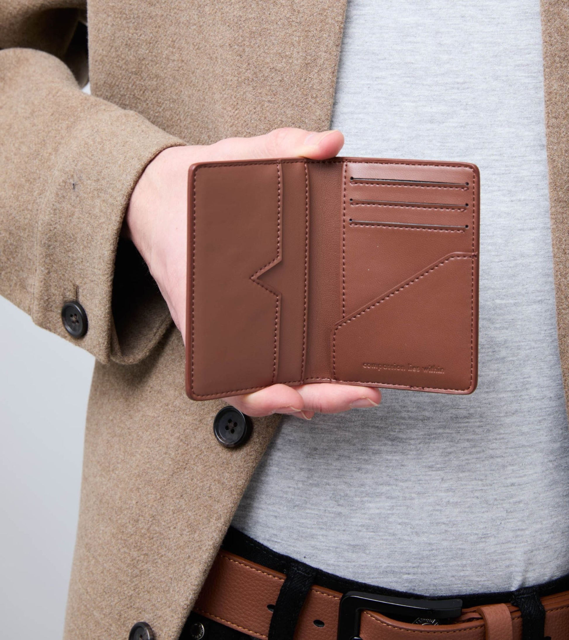 Wilf Vegan Bio-Based Bamboo Bifold Wallet in Brown by Votch - Bare Fashion