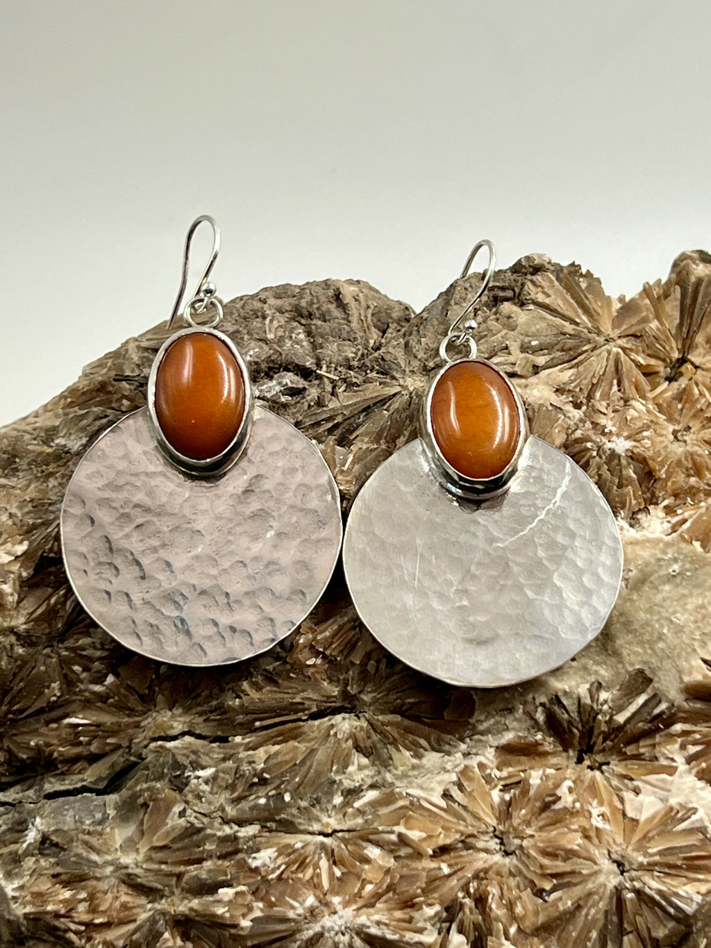 Boho coral & silver earrings by By Glorya - Bare Fashion