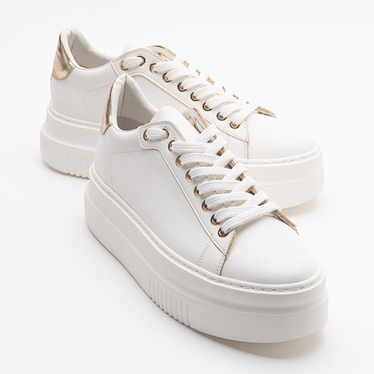 Violette - White Platform Sneakers by Prologue Shoes - Bare Fashion