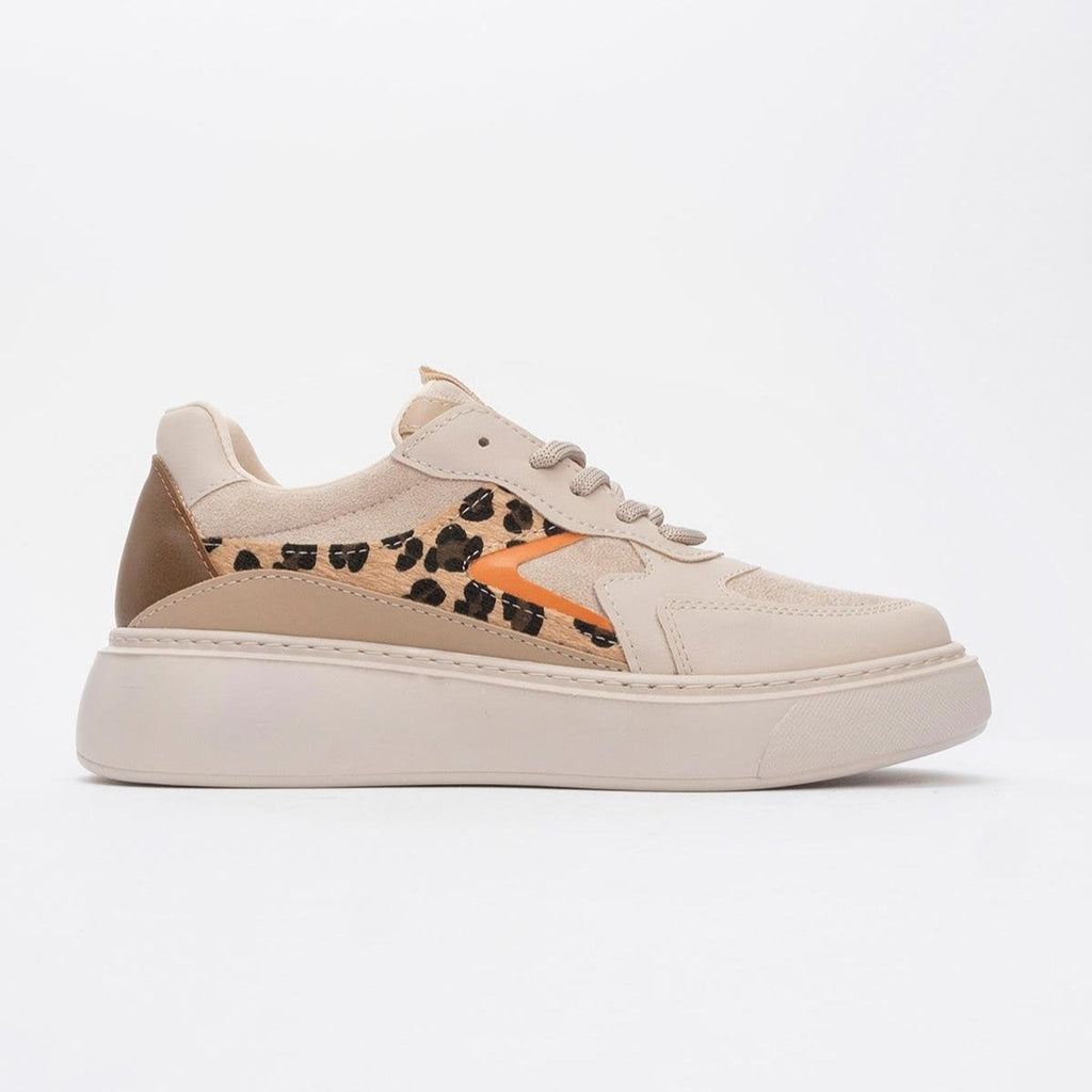 Ida - Beige Platform Sneakers by Prologue Shoes - Bare Fashion