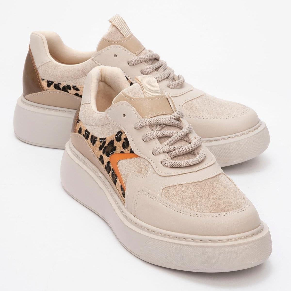 Ida - Beige Platform Sneakers by Prologue Shoes - Bare Fashion