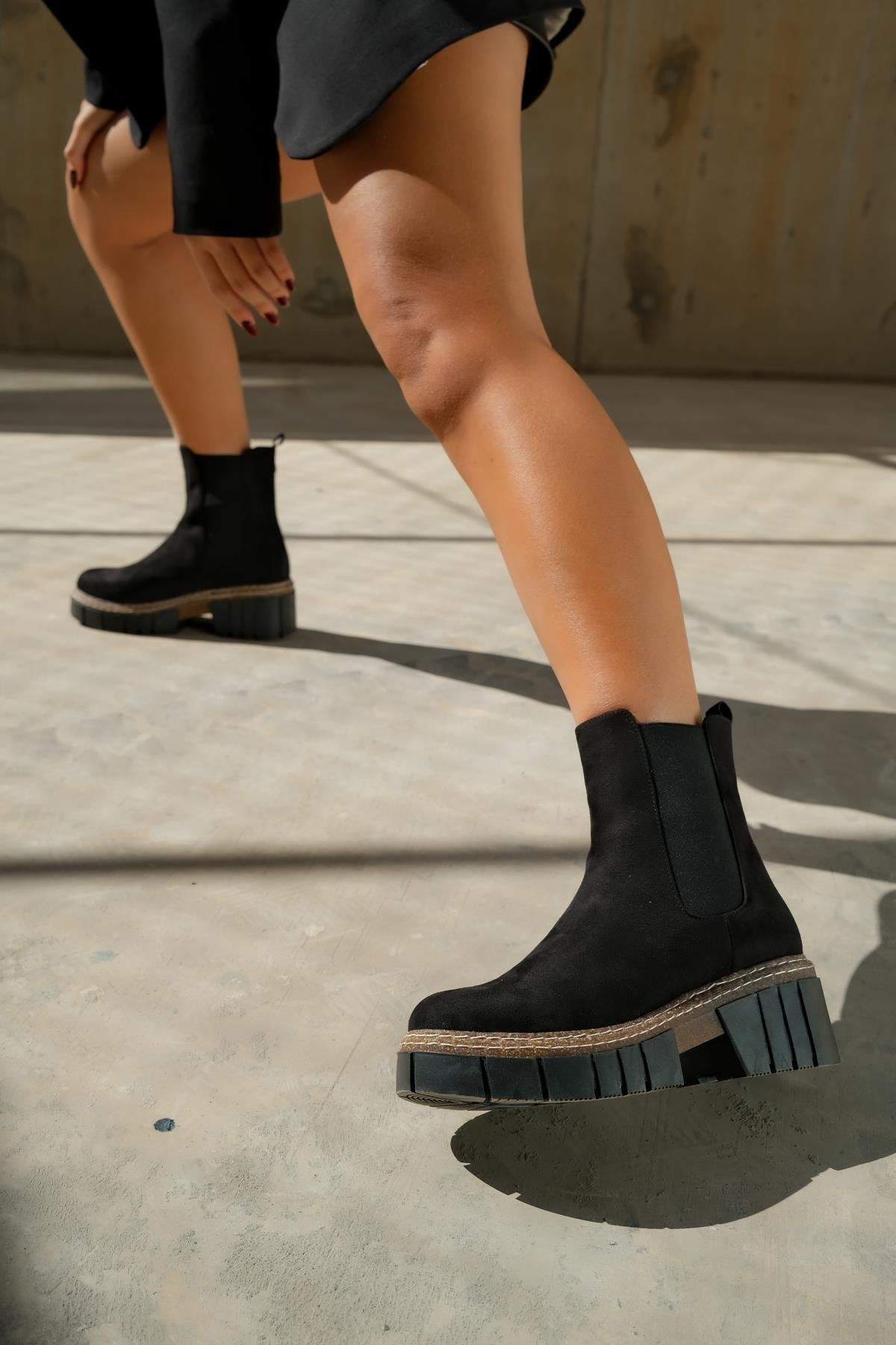 Luz Black Suede Block Heel Boot (Women) by Prologue Shoes - Bare Fashion