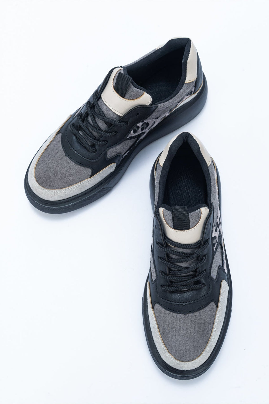 Ida - Dark Grey Platform Sneakers by Prologue Shoes - Bare Fashion