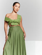Isla Olive Green Multiway Wrap Tie Top by InFlair - Bare Fashion
