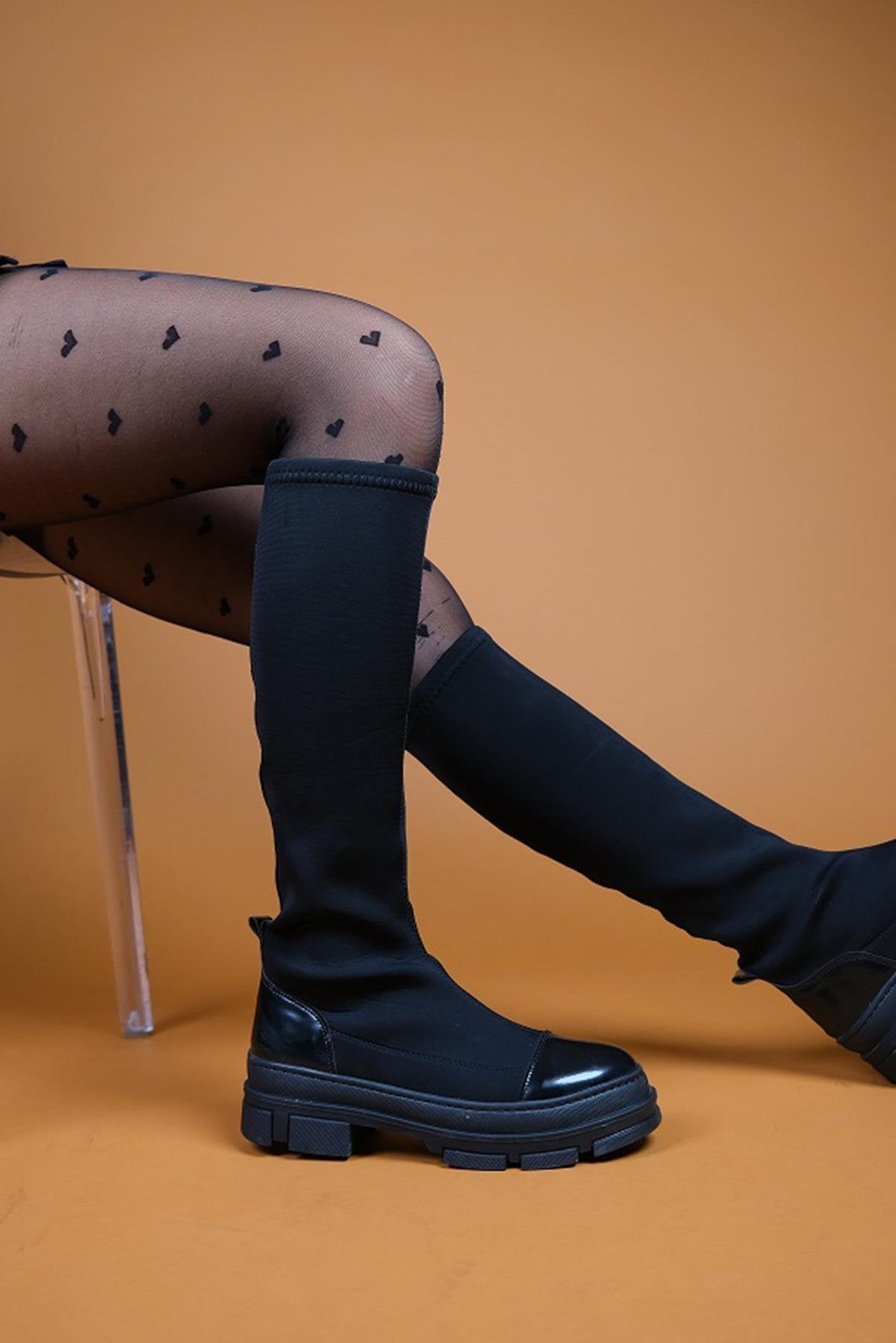 Bella Black Scuba Boot (Women) by Prologue Shoes - Bare Fashion