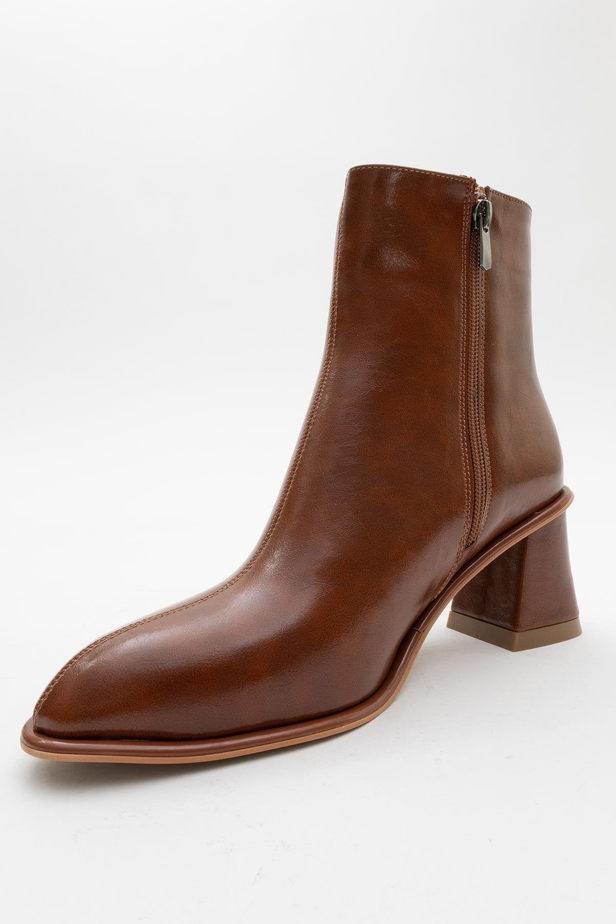 Alba Cognac Brown Block Heel Boot (Women) by Prologue Shoes - Bare Fashion