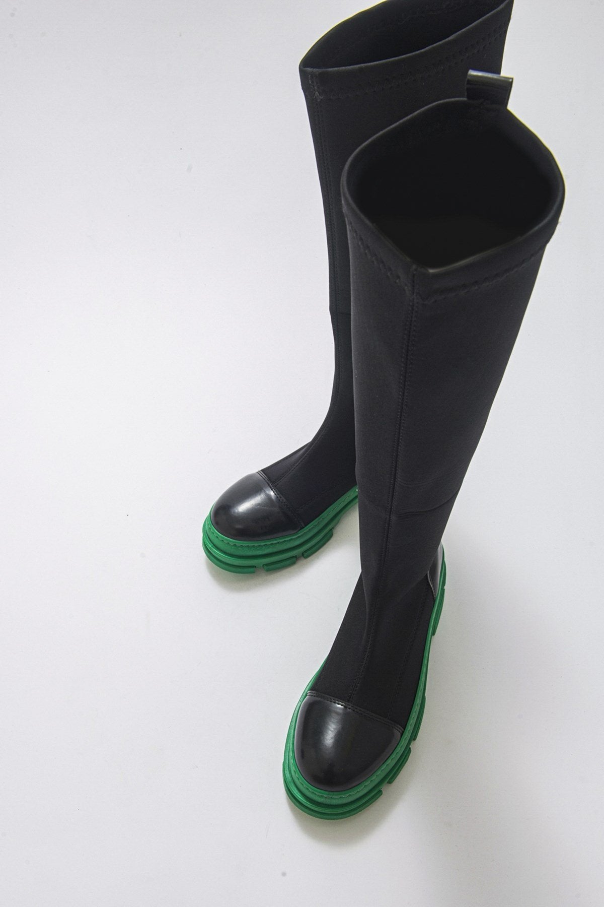 Bella Black & Green Scuba Boot (Women) by Prologue Shoes - Bare Fashion