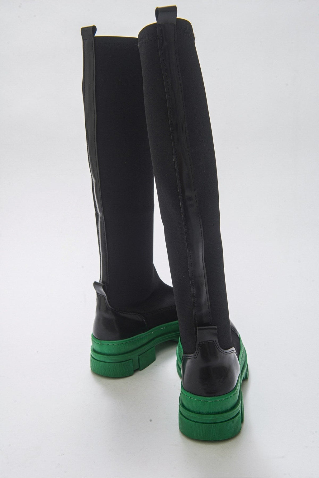 Bella Black & Green Scuba Boot (Women) by Prologue Shoes - Bare Fashion