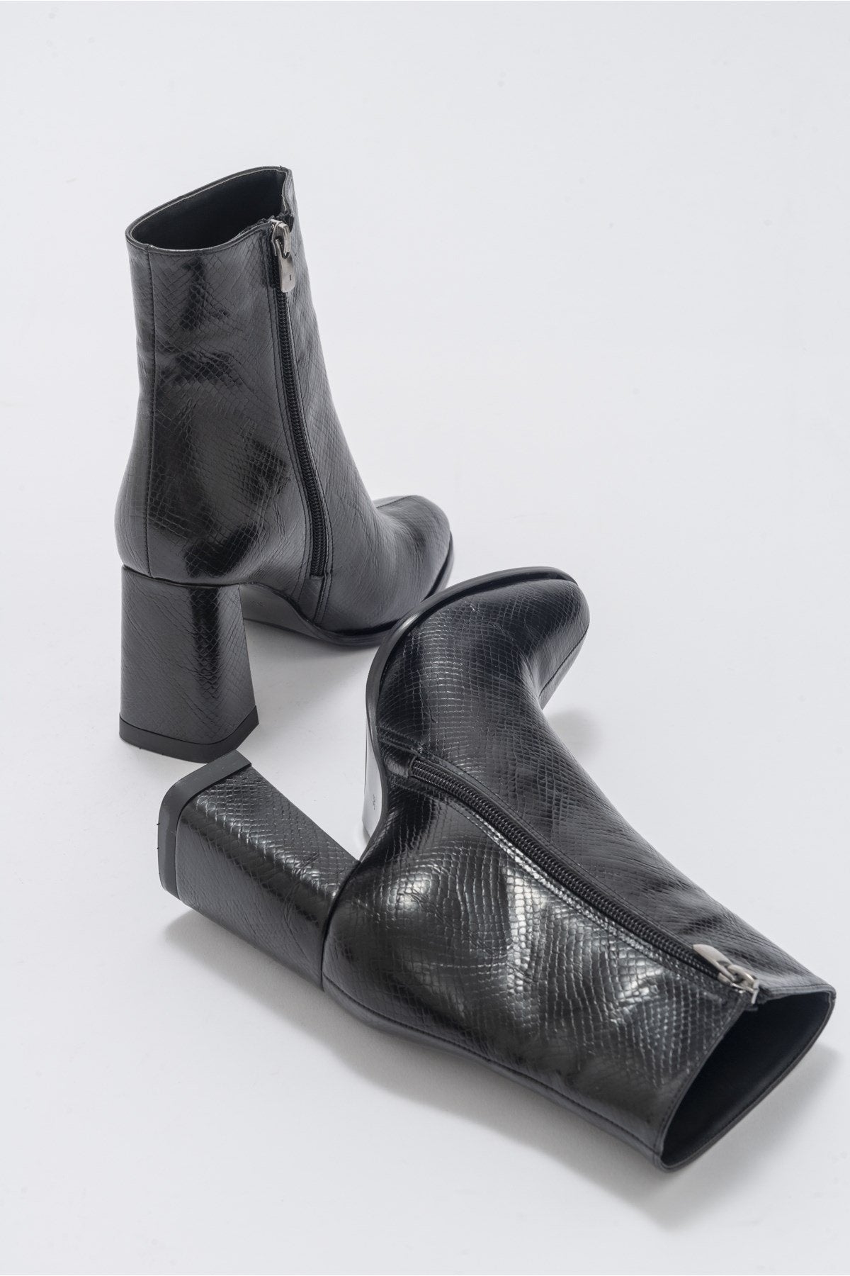 Jewel Black Pattern High Heel Boot (Women) by Prologue Shoes - Bare Fashion