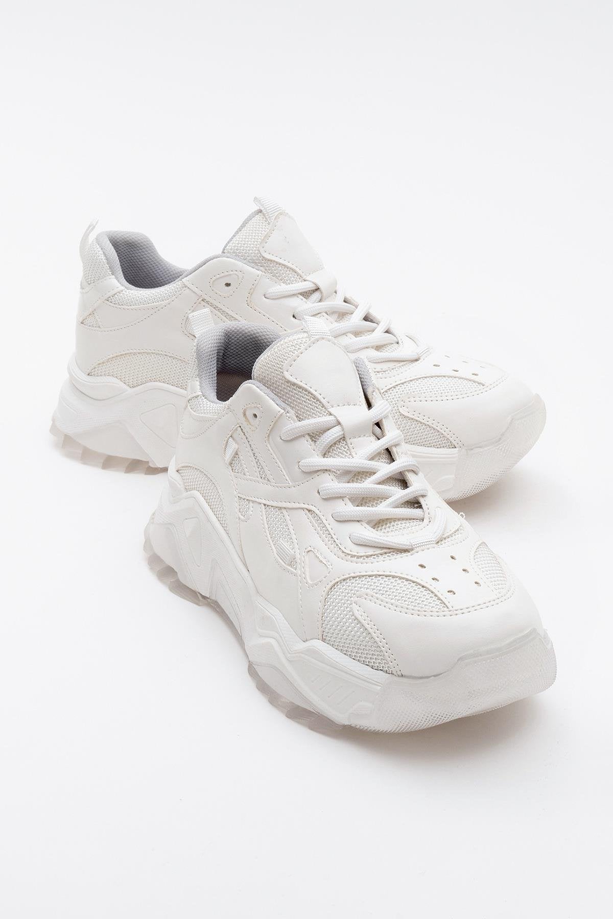Loretta - White Platform Sneakers by Prologue Shoes - Bare Fashion