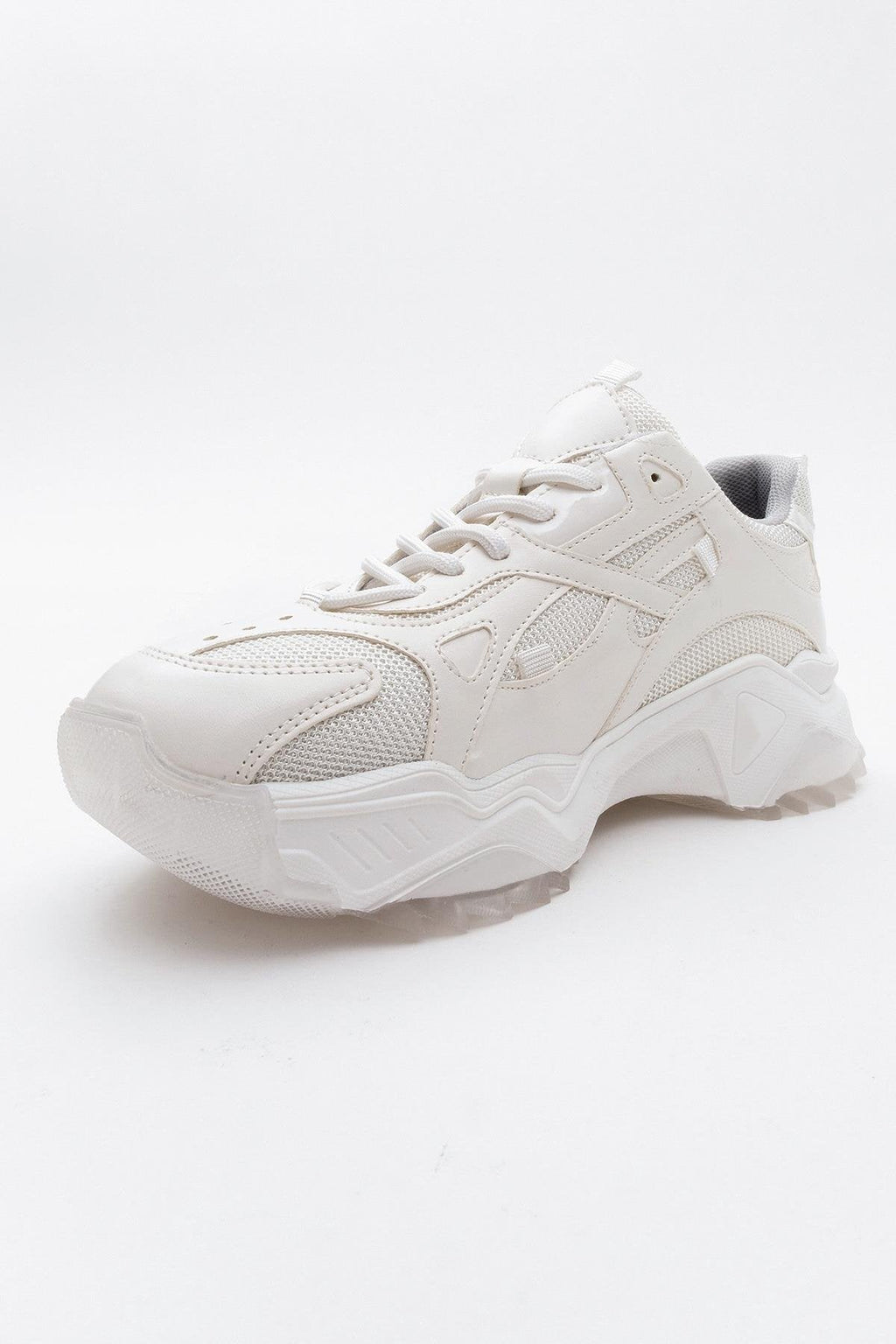 Loretta - White Platform Sneakers by Prologue Shoes - Bare Fashion