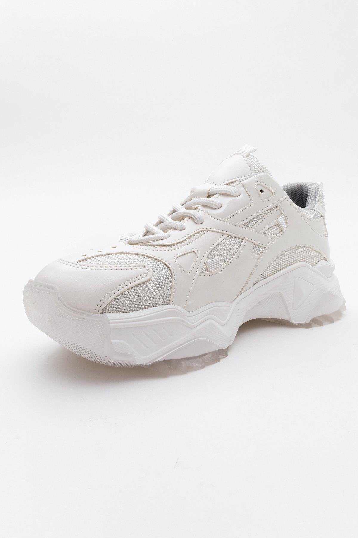 Loretta - White Platform Sneakers by Prologue Shoes - Bare Fashion