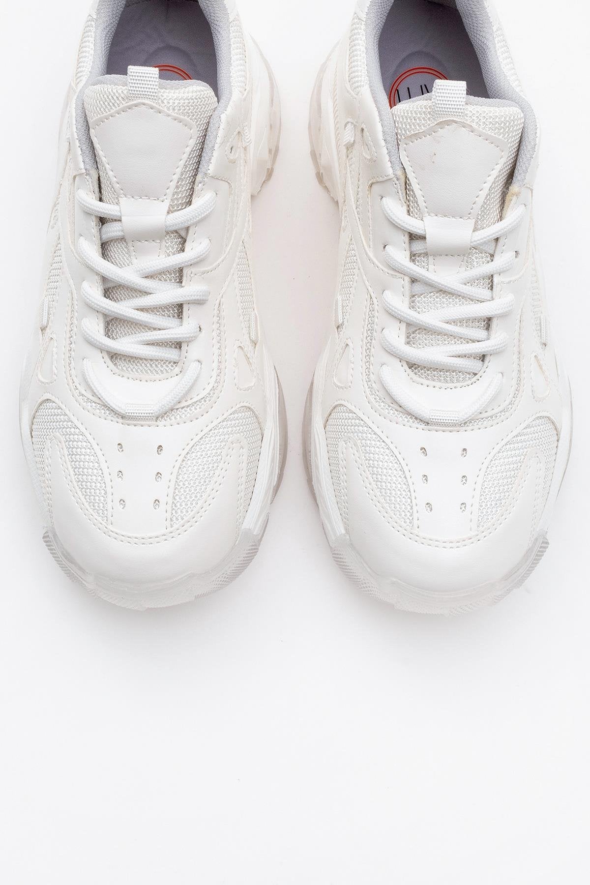 Loretta - White Platform Sneakers by Prologue Shoes - Bare Fashion