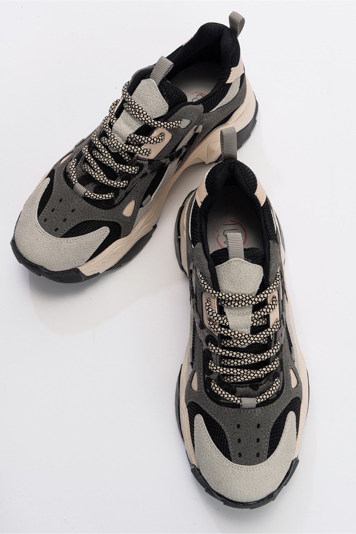 Loretta - Black Gray Platform Sneakers by Prologue Shoes - Bare Fashion