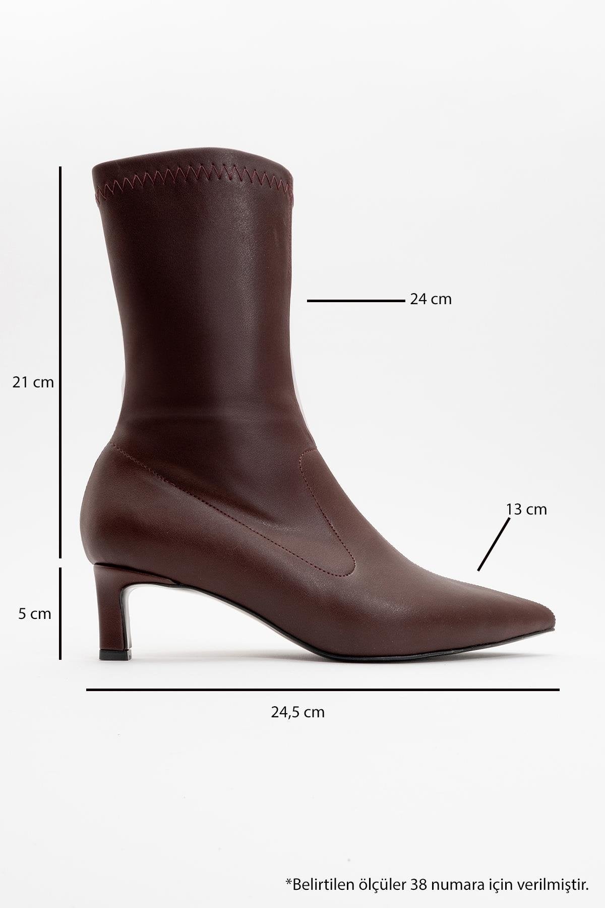 Lewin Burgundy Cilt Pointed Toe Stiletto Boot (Women) by Prologue Shoes - Bare Fashion