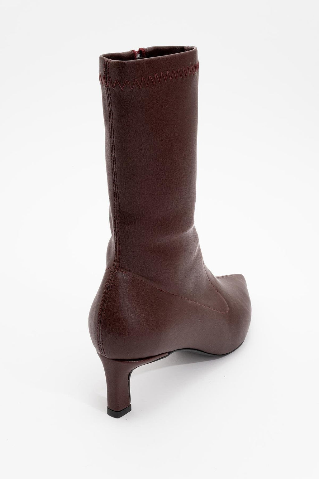 Lewin Burgundy Cilt Pointed Toe Stiletto Boot (Women) by Prologue Shoes - Bare Fashion
