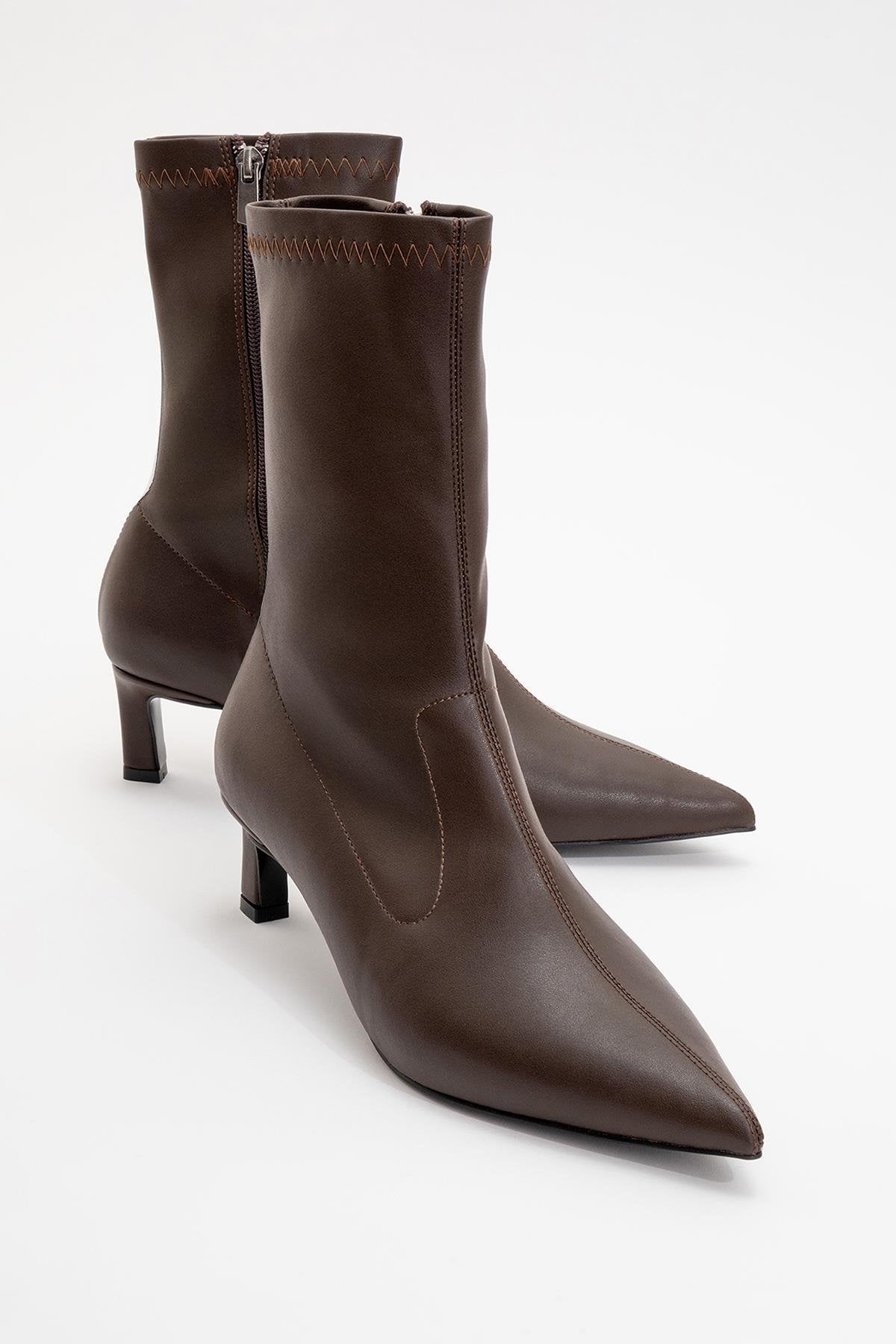 Lewin Brown Cilt Pointed Toe Stiletto Boot (Women) by Prologue Shoes - Bare Fashion