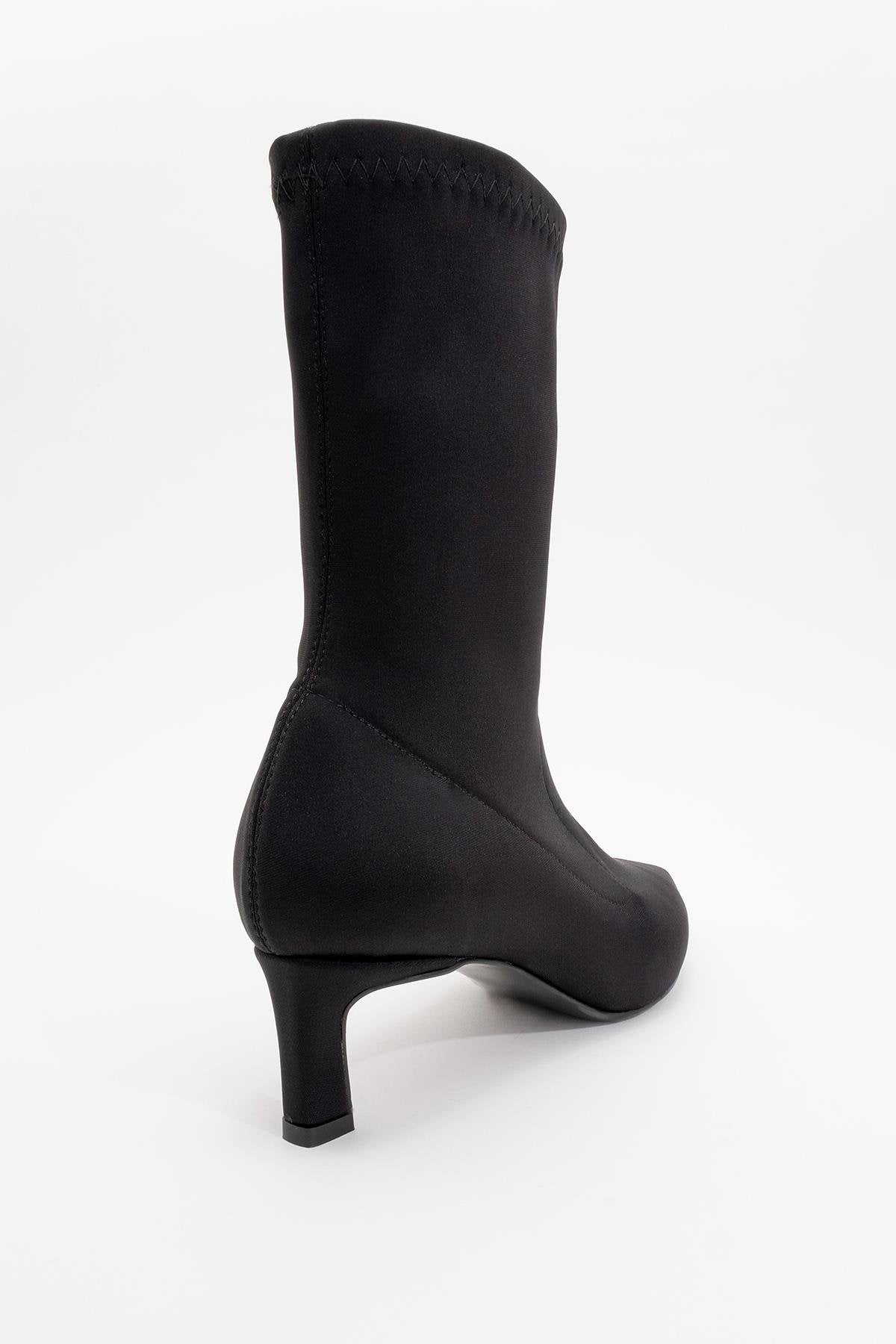 Lewin Black Stretch Pointed Toe Stiletto Boot (Women) by Prologue Shoes - Bare Fashion