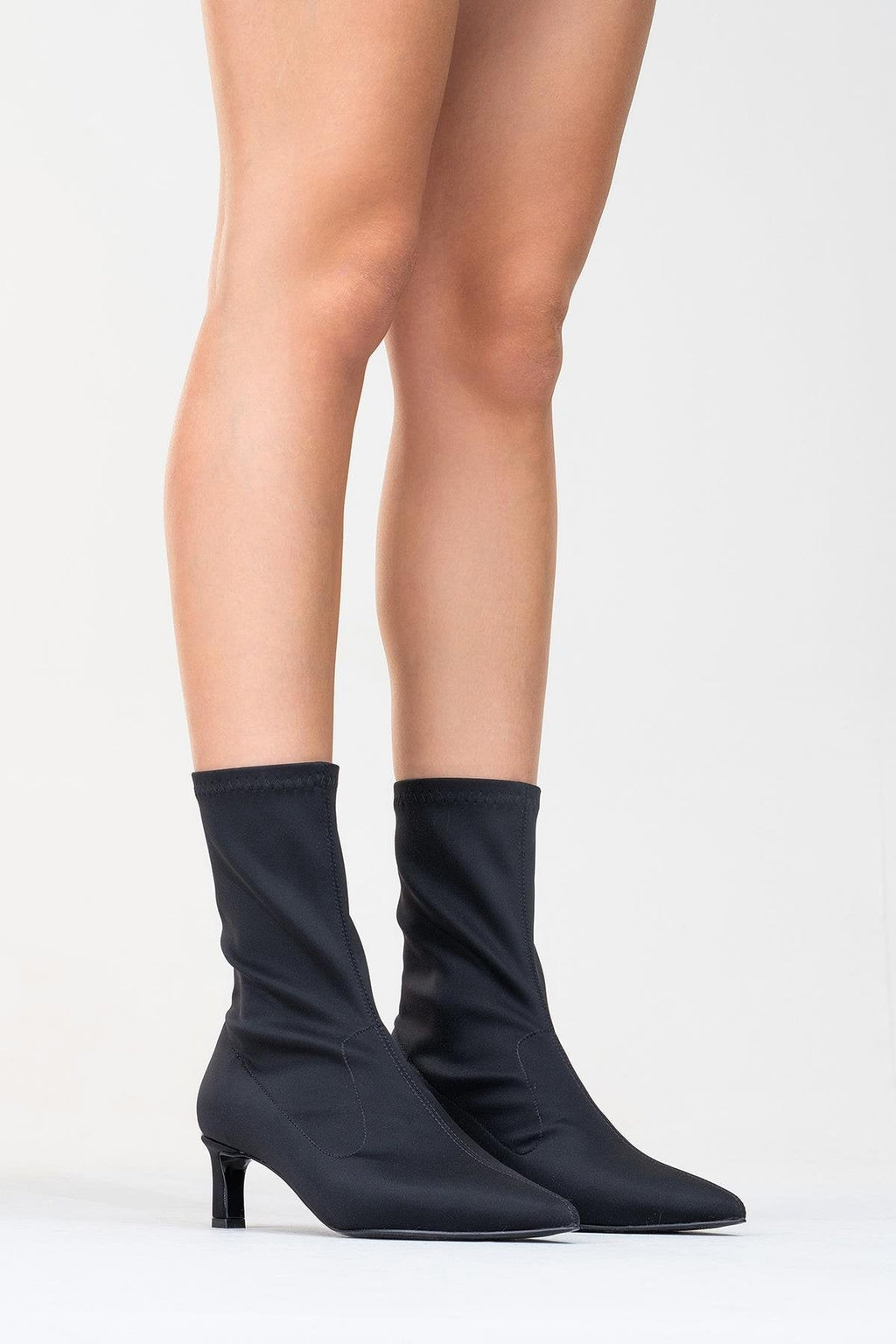 Lewin Black Stretch Pointed Toe Stiletto Boot (Women) by Prologue Shoes - Bare Fashion