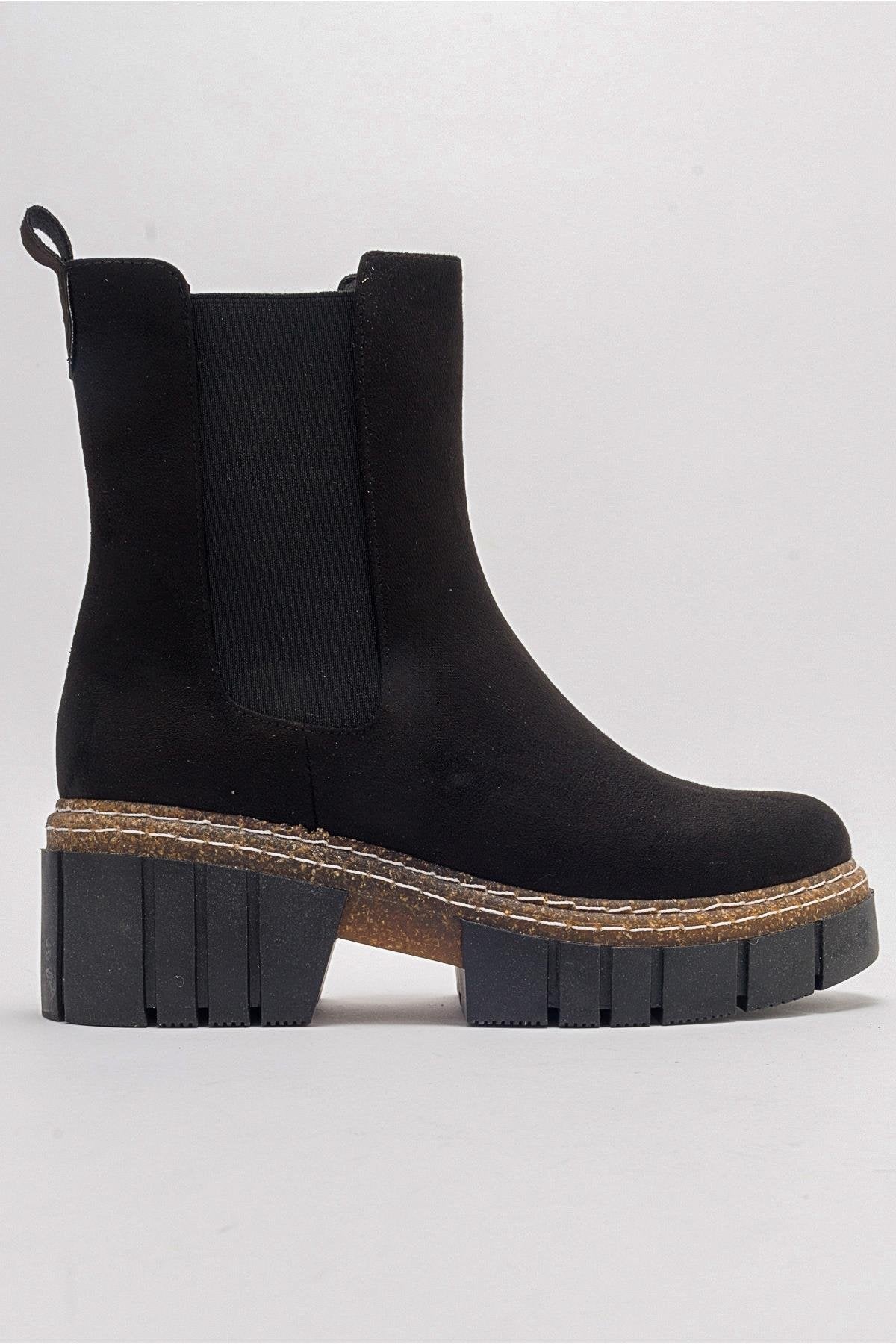 Luz Black Suede Block Heel Boot (Women) by Prologue Shoes - Bare Fashion