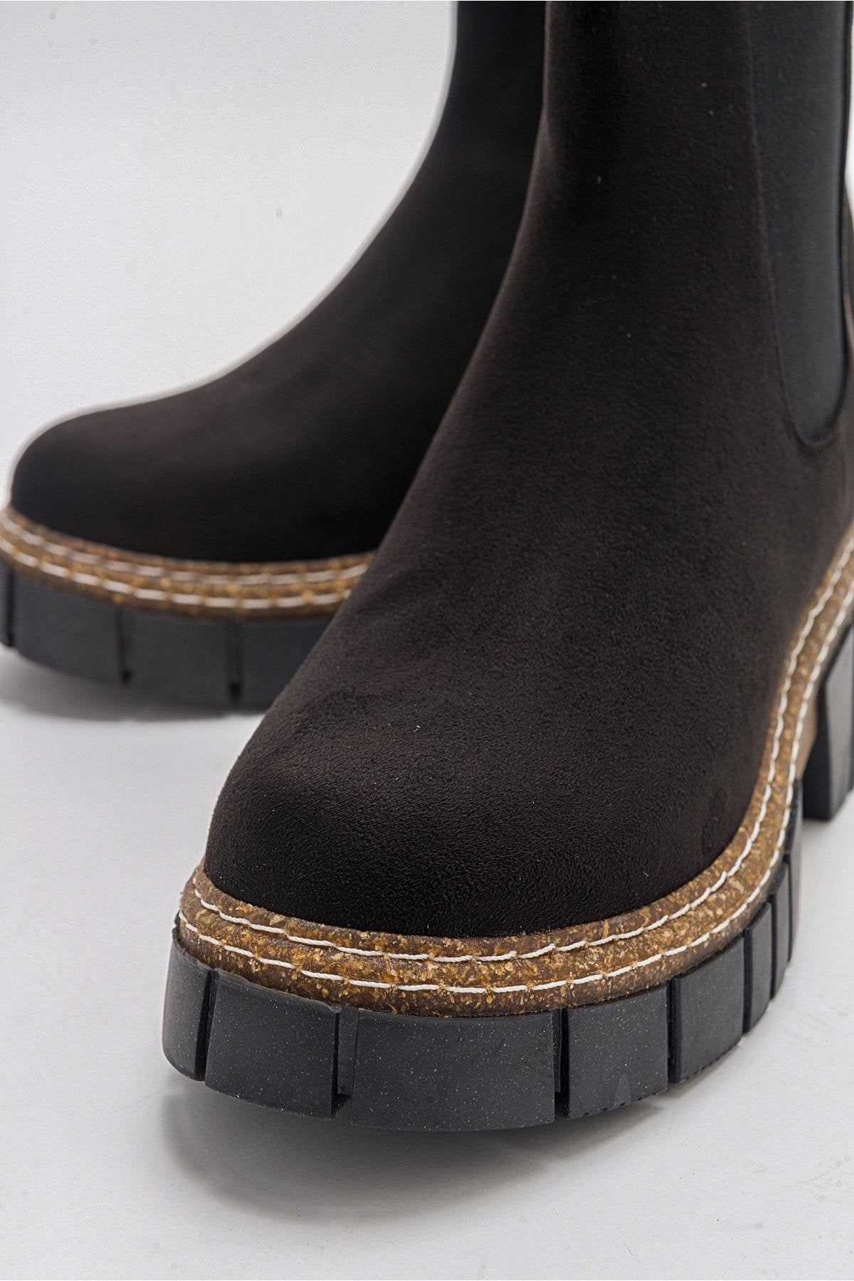 Luz Black Suede Block Heel Boot (Women) by Prologue Shoes - Bare Fashion