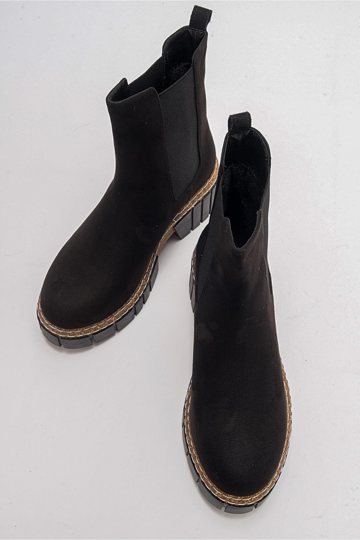 Luz Black Suede Block Heel Boot (Women) by Prologue Shoes - Bare Fashion