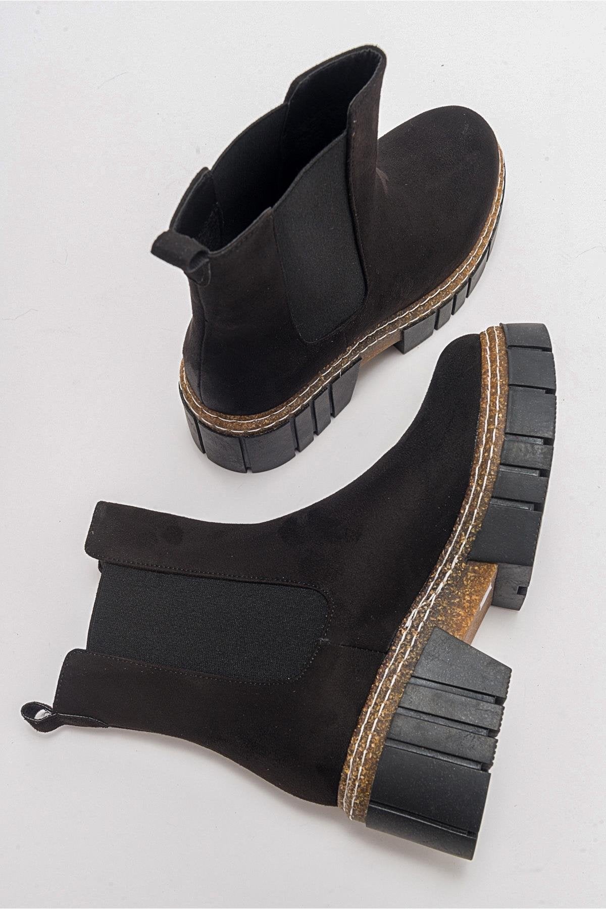 Luz Black Suede Block Heel Boot (Women) by Prologue Shoes - Bare Fashion