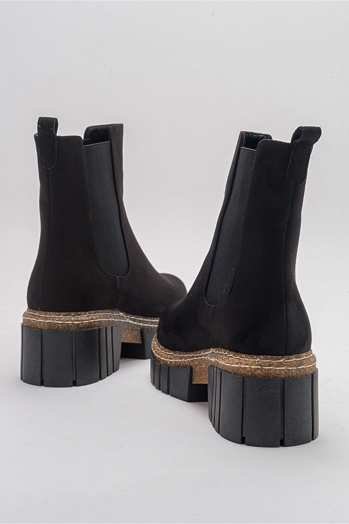 Luz Black Suede Block Heel Boot (Women) by Prologue Shoes - Bare Fashion