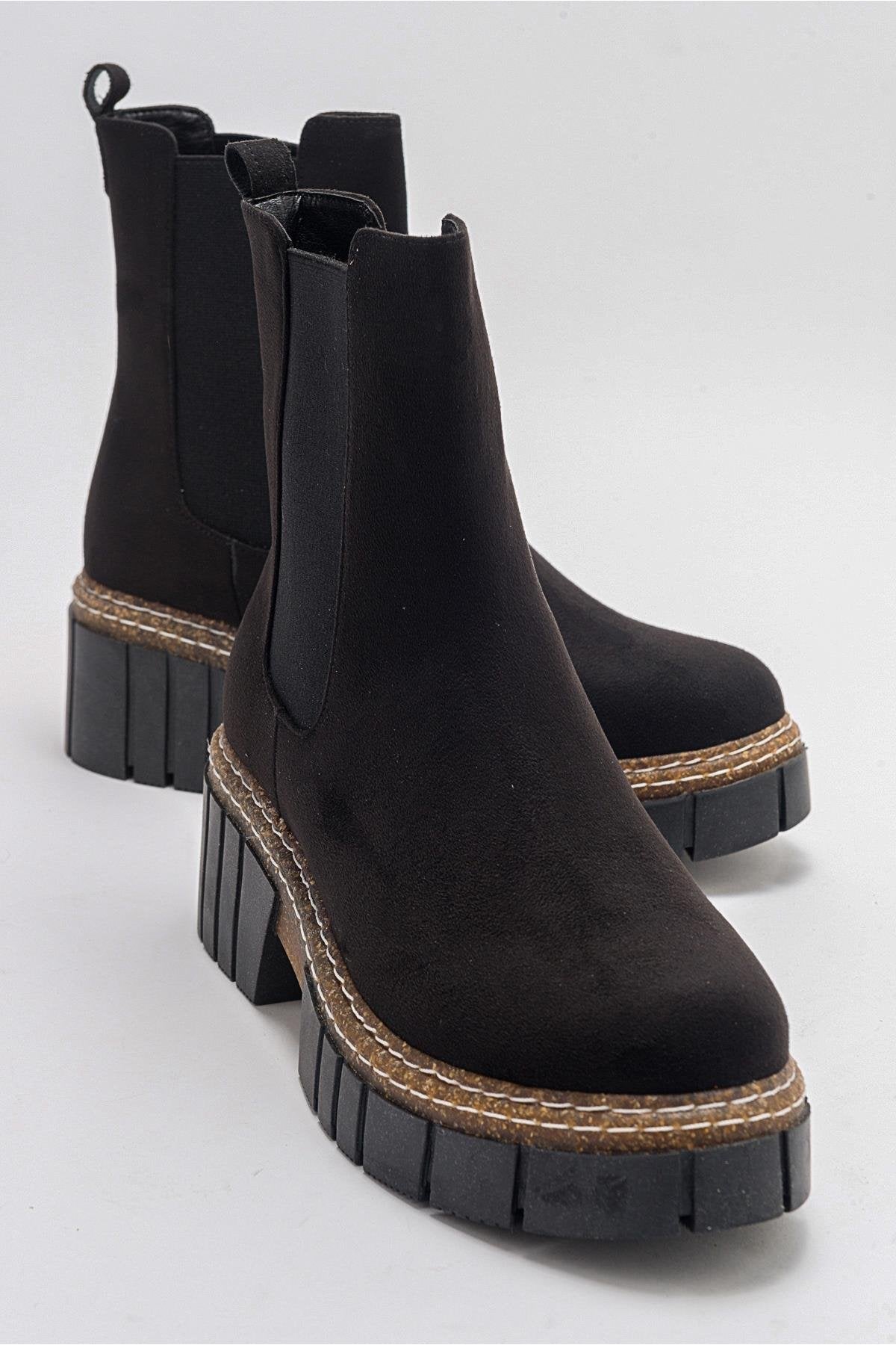 Luz Black Suede Block Heel Boot (Women) by Prologue Shoes - Bare Fashion