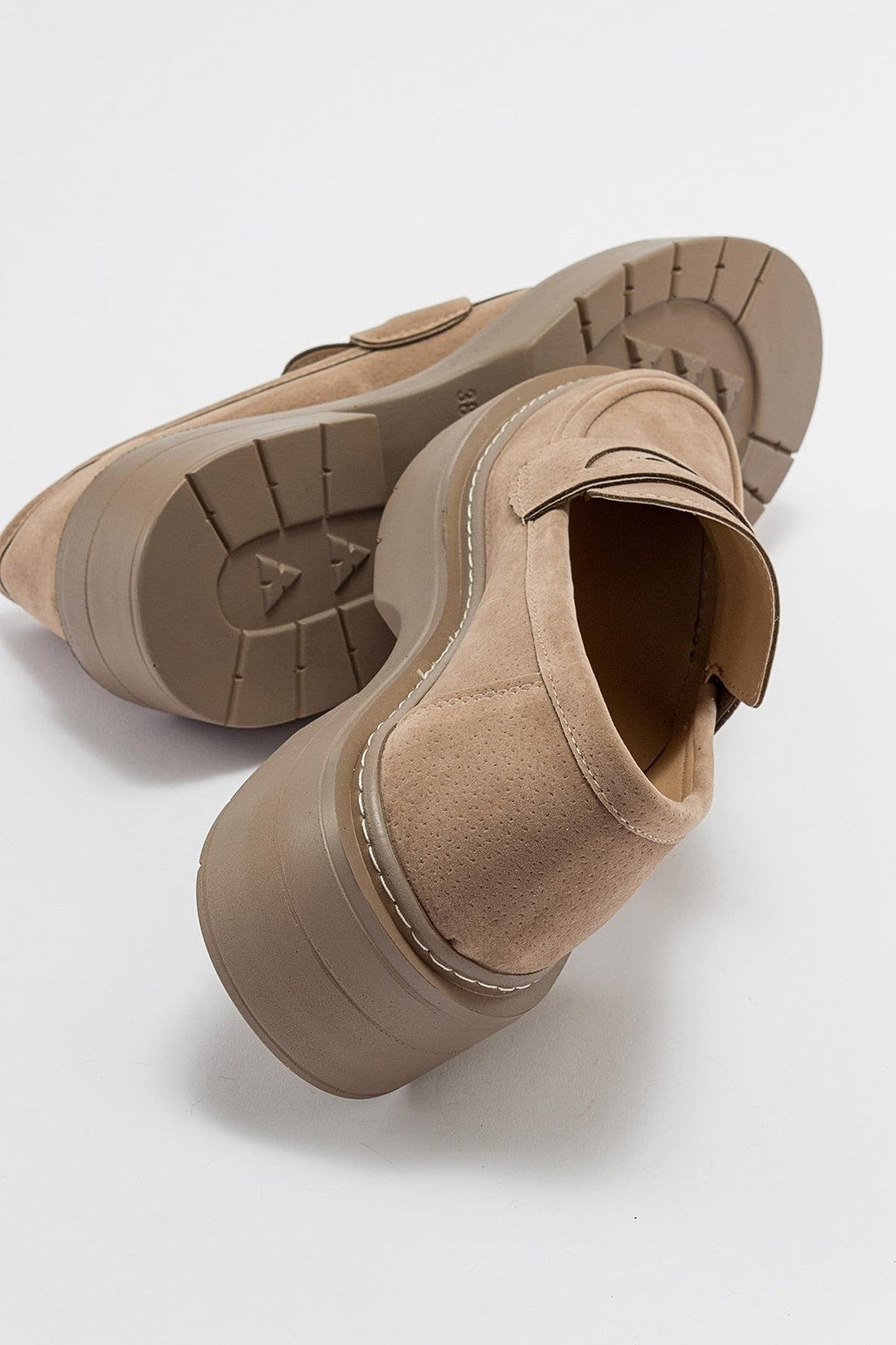 Josie - Beige Suede Loafers by Prologue Shoes - Bare Fashion