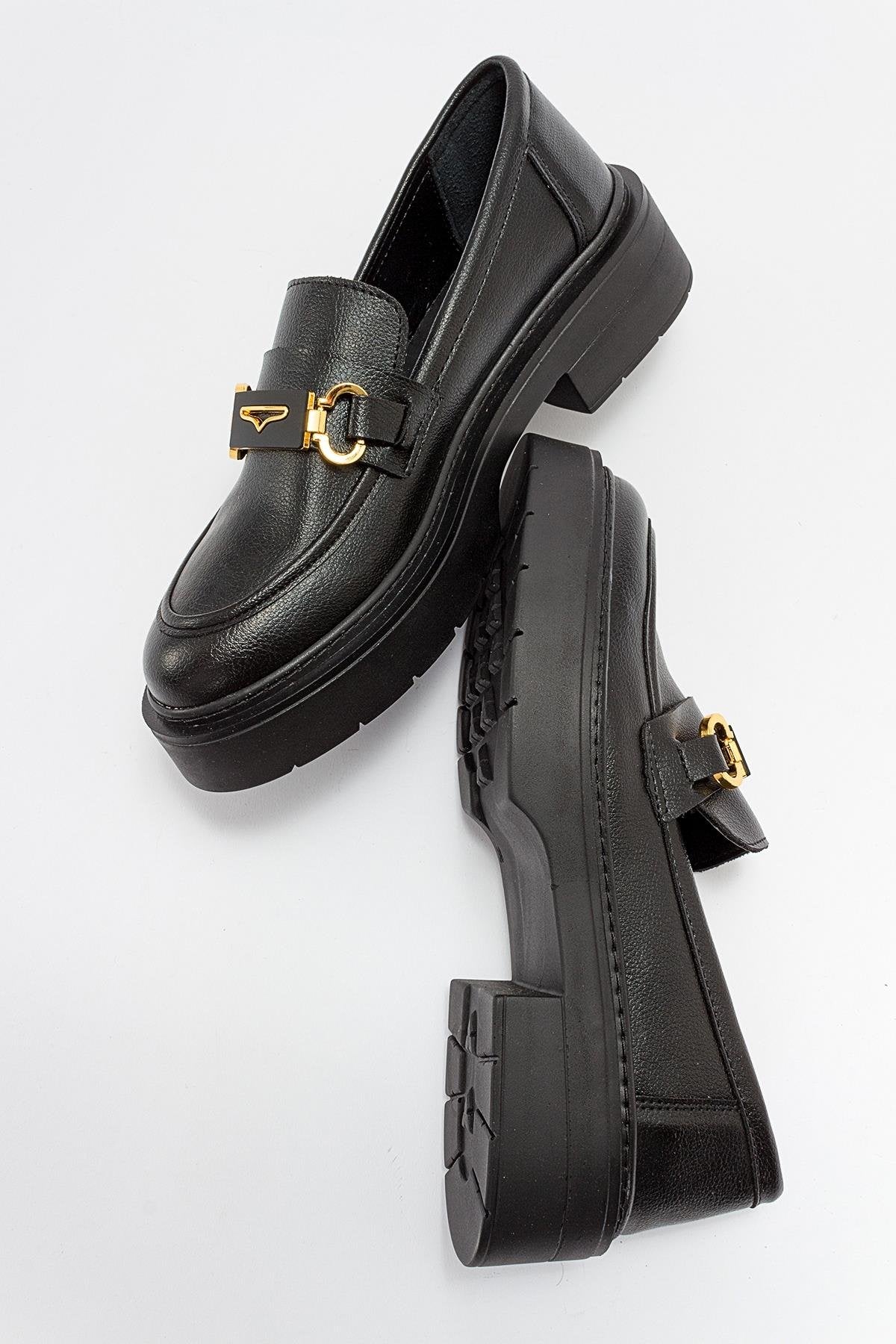 Simone - Black Bit Platform Loafers by Prologue Shoes - Bare Fashion