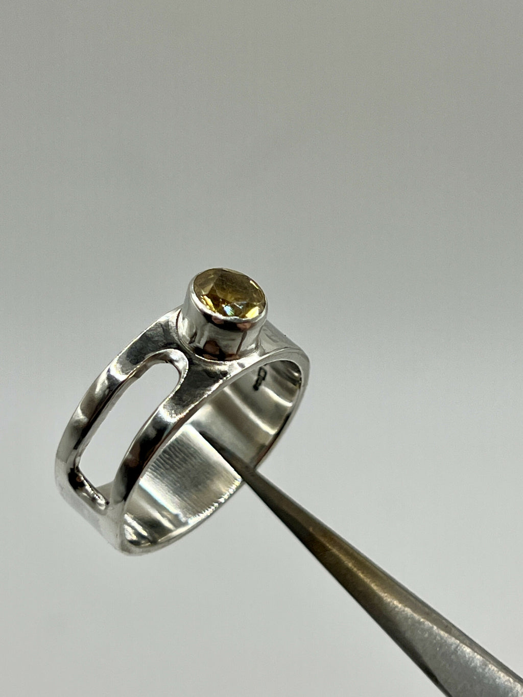 Citrine a silver cut out ring by By Glorya - Bare Fashion