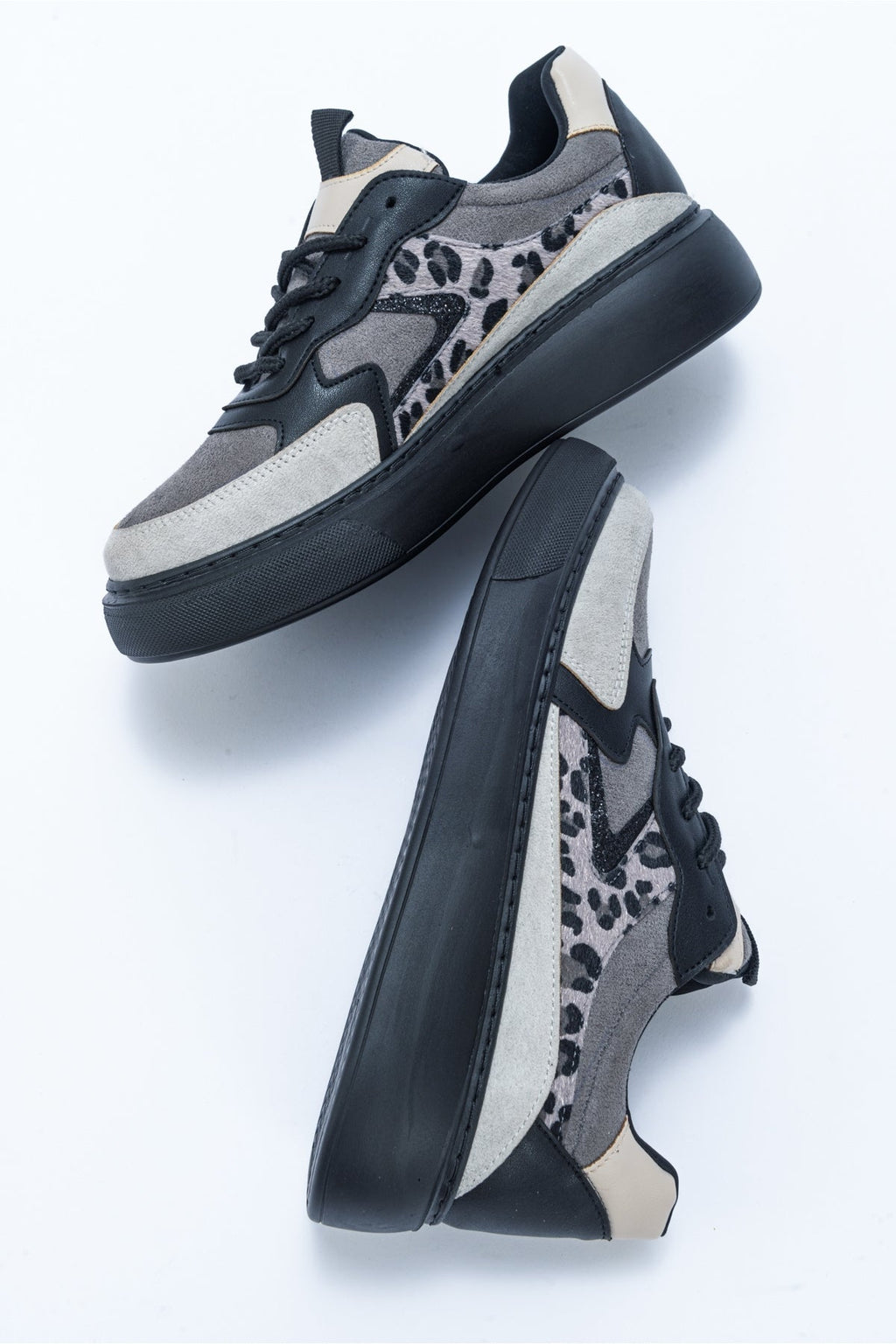Ida - Dark Grey Platform Sneakers by Prologue Shoes - Bare Fashion