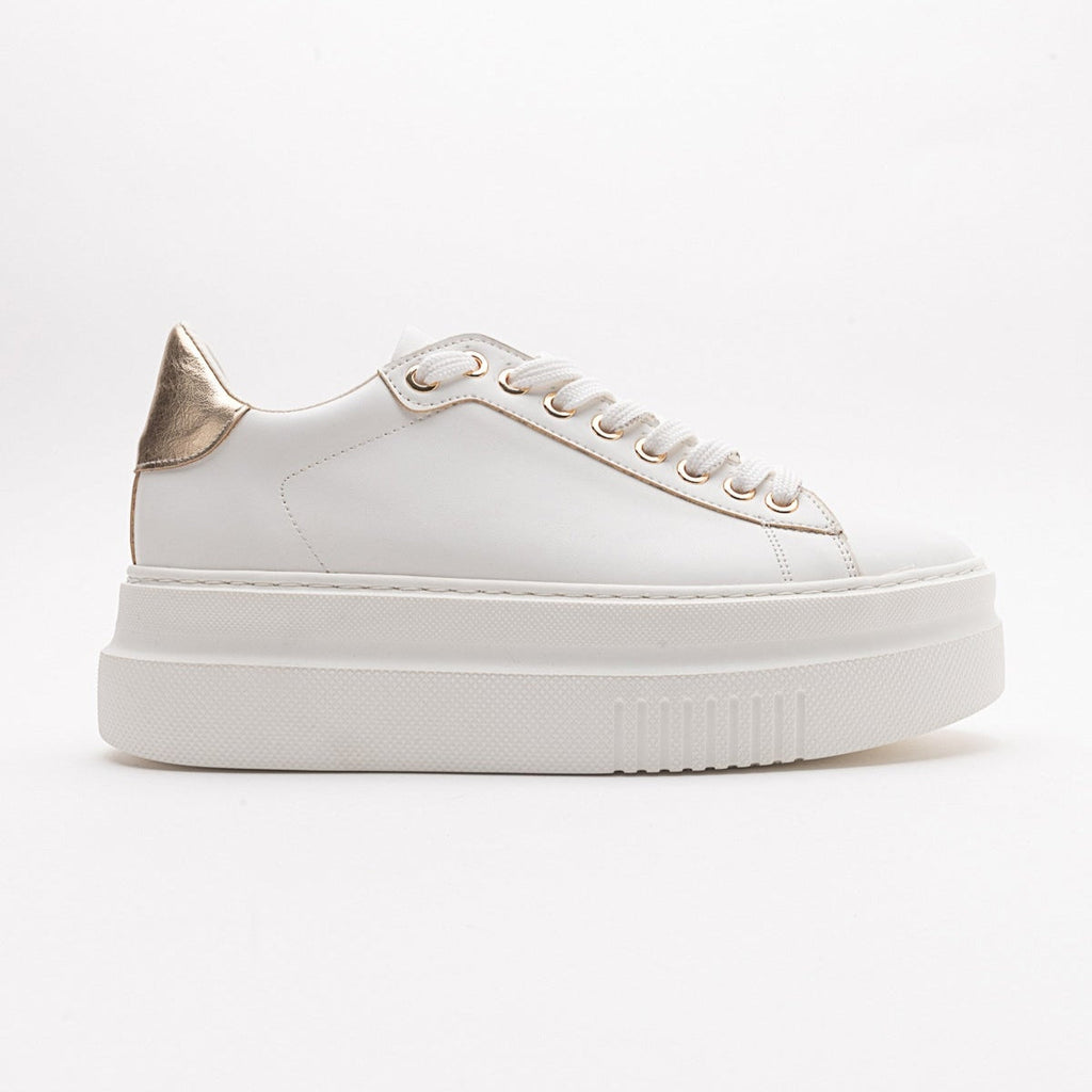 Violette - White Platform Sneakers by Prologue Shoes - Bare Fashion